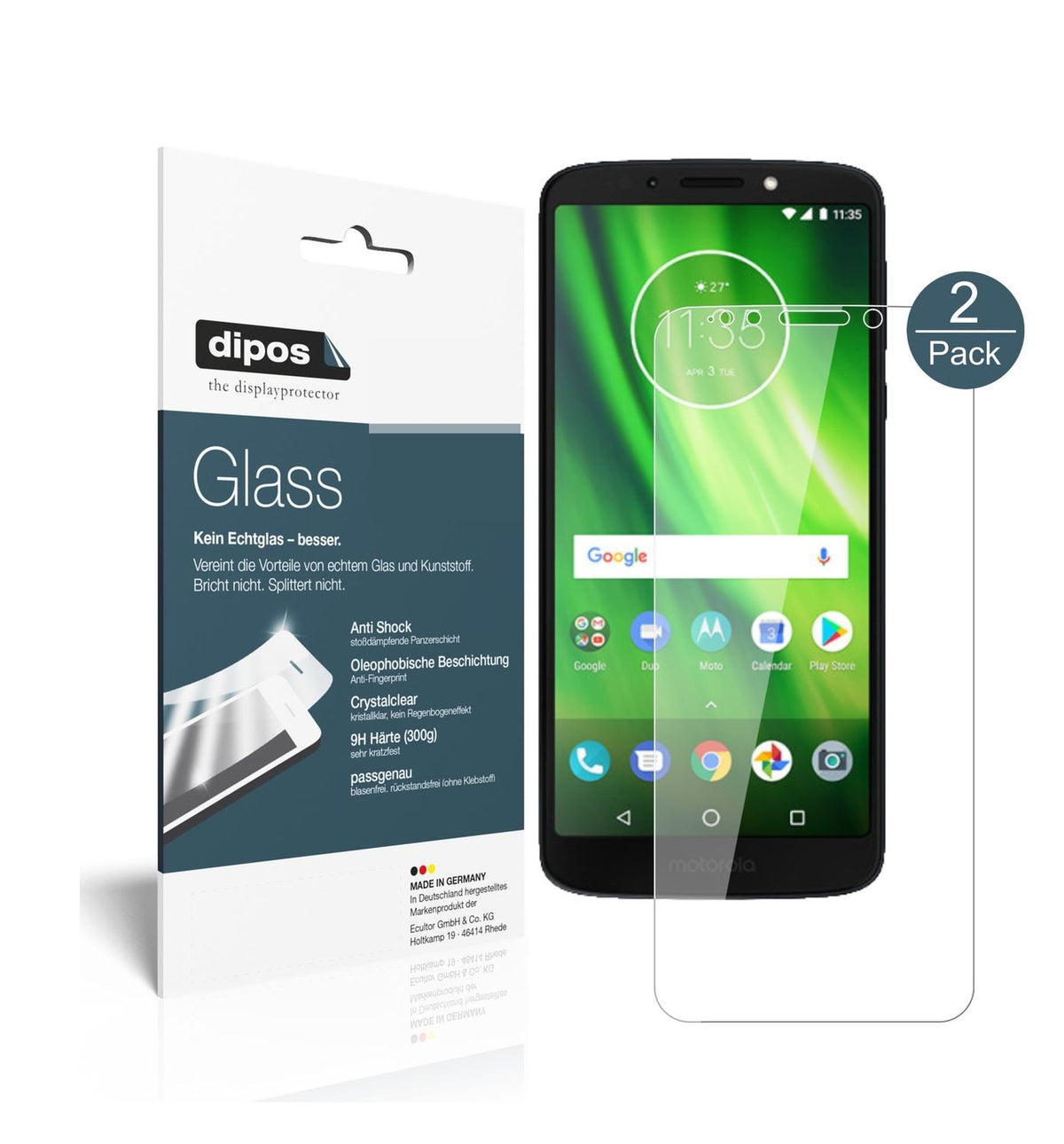 2x 9H Schutzfolie für Lenovo Moto G6 Play Panzerfo (1)