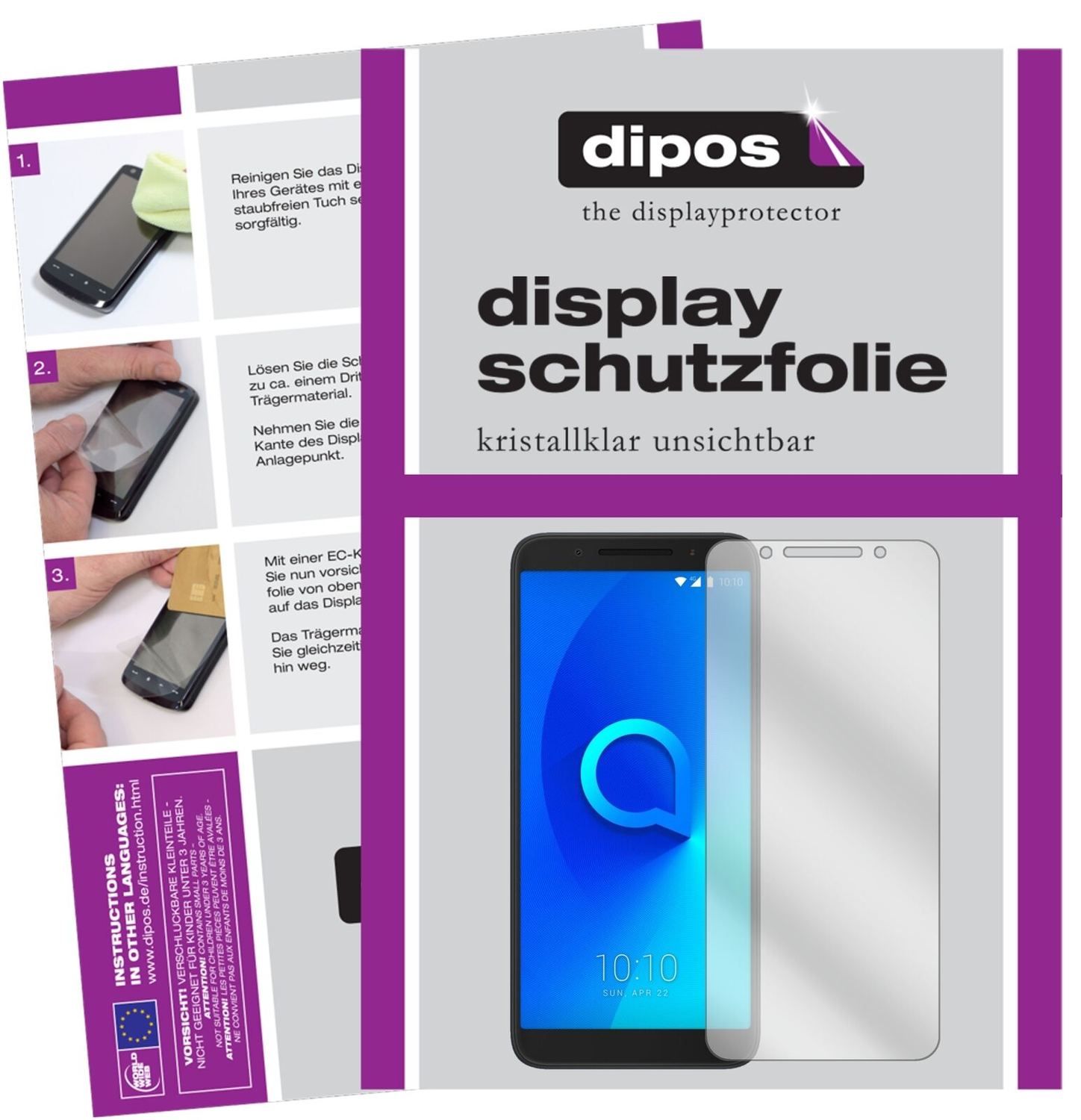 5x Schutzfolie klar für Alcatel 3 Display-Schutzfo (2)