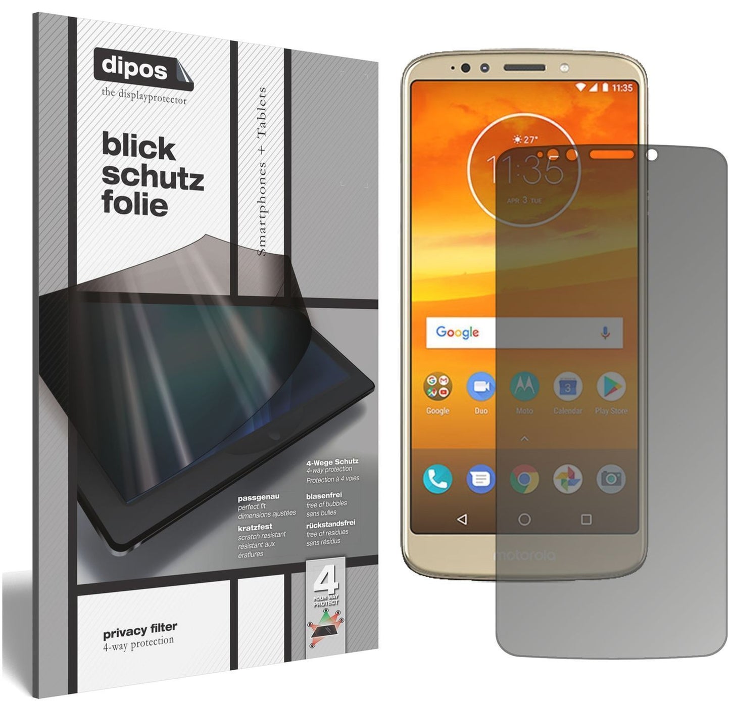 Blickschutzfolie für Motorola Moto E5 Plus matt Sc (1)