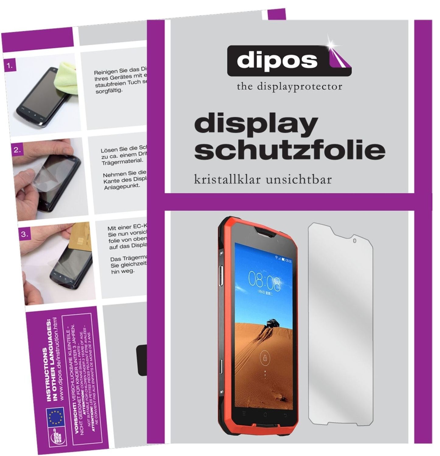 1x Schutzfolie klar für Rugum V1 Display-Schutzfol (2)