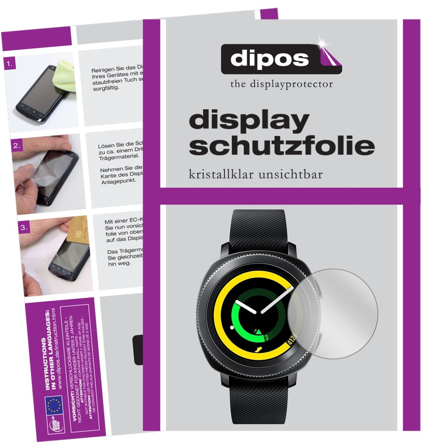6x Schutzfolie klar für Samsung Gear Sport R600 Di (1)