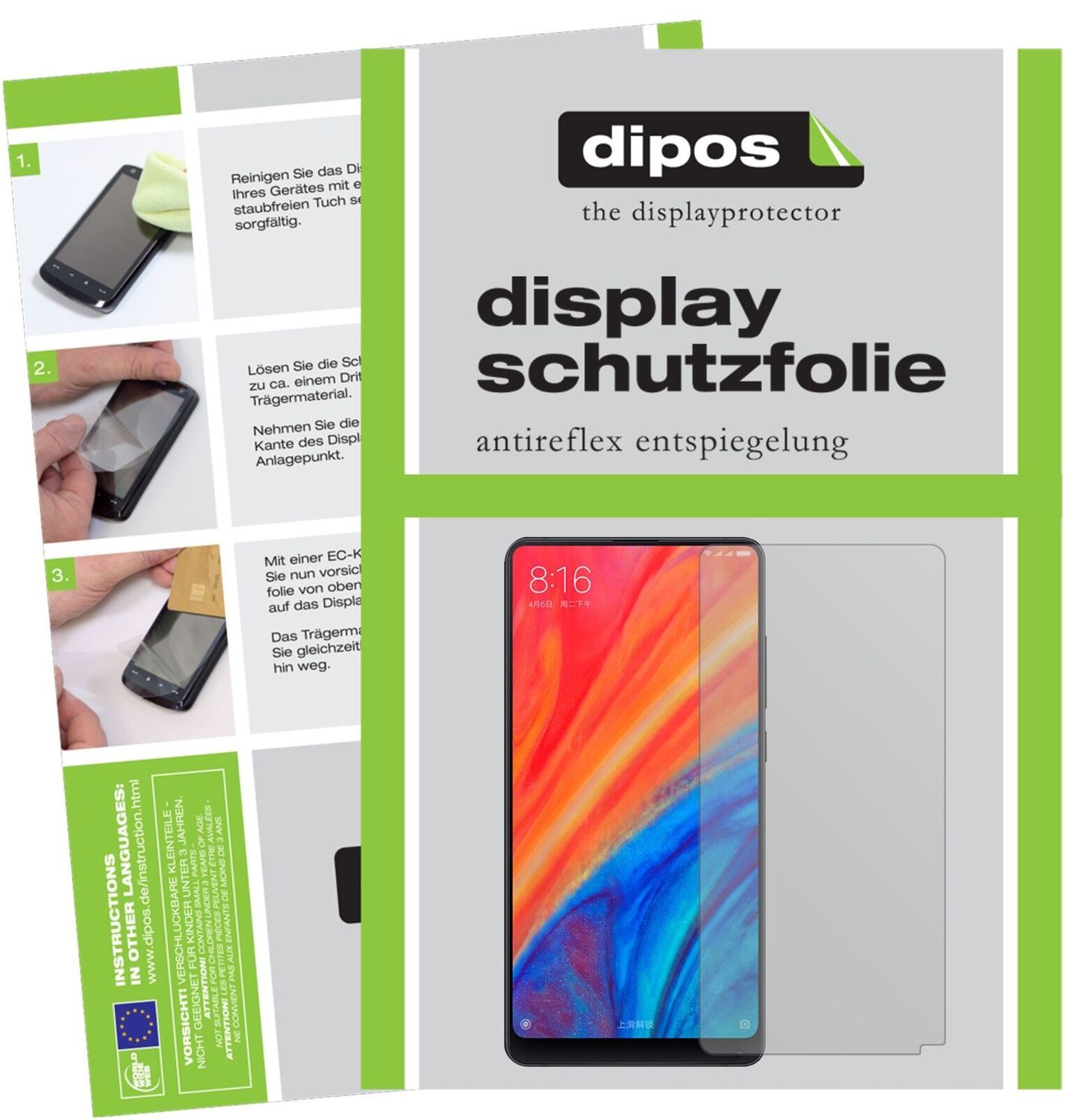 1x Schutzfolie matt für Xiaomi Mi Mix 2S Display-S (2)