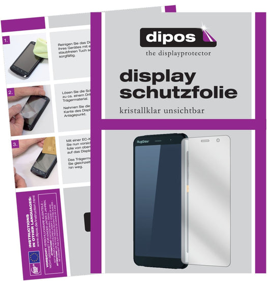 2x Schutzfolie klar für RugGear RG850 Display-Schu (1)