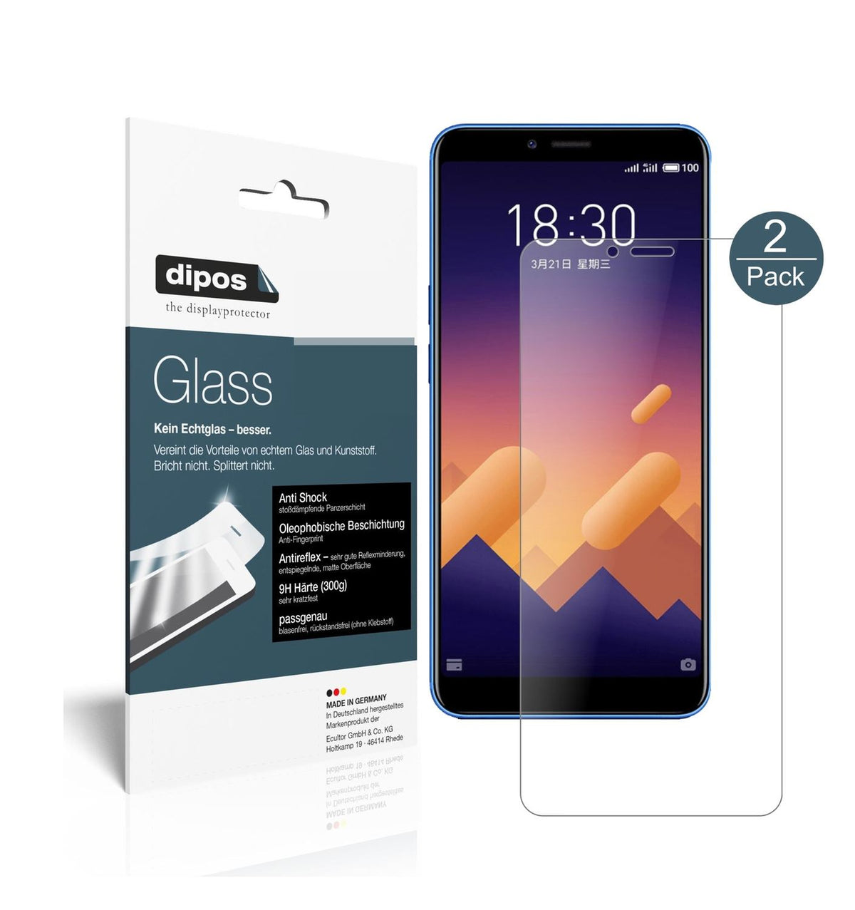 2x 9H Schutzfolie matt für Meizu E3 Panzerfolie (1)