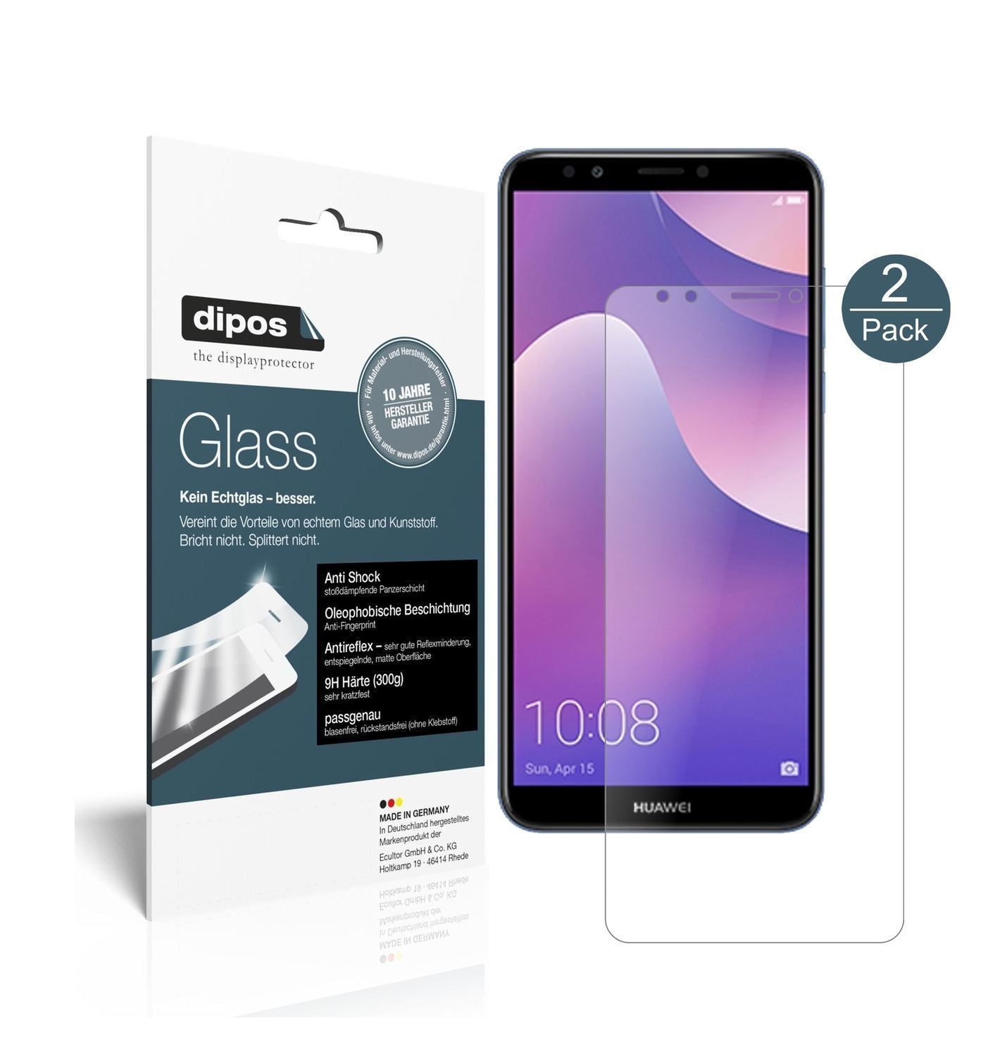 2x 9H Schutzfolie matt für Huawei Y7 Prime (2018)  (1)