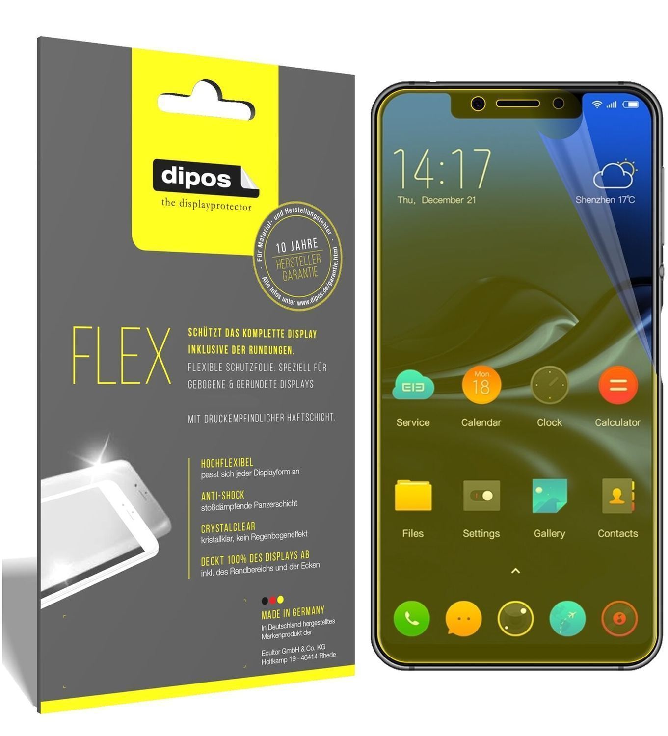 2x 3D Full Cover Schutzfolie für Elephone A4 (2)