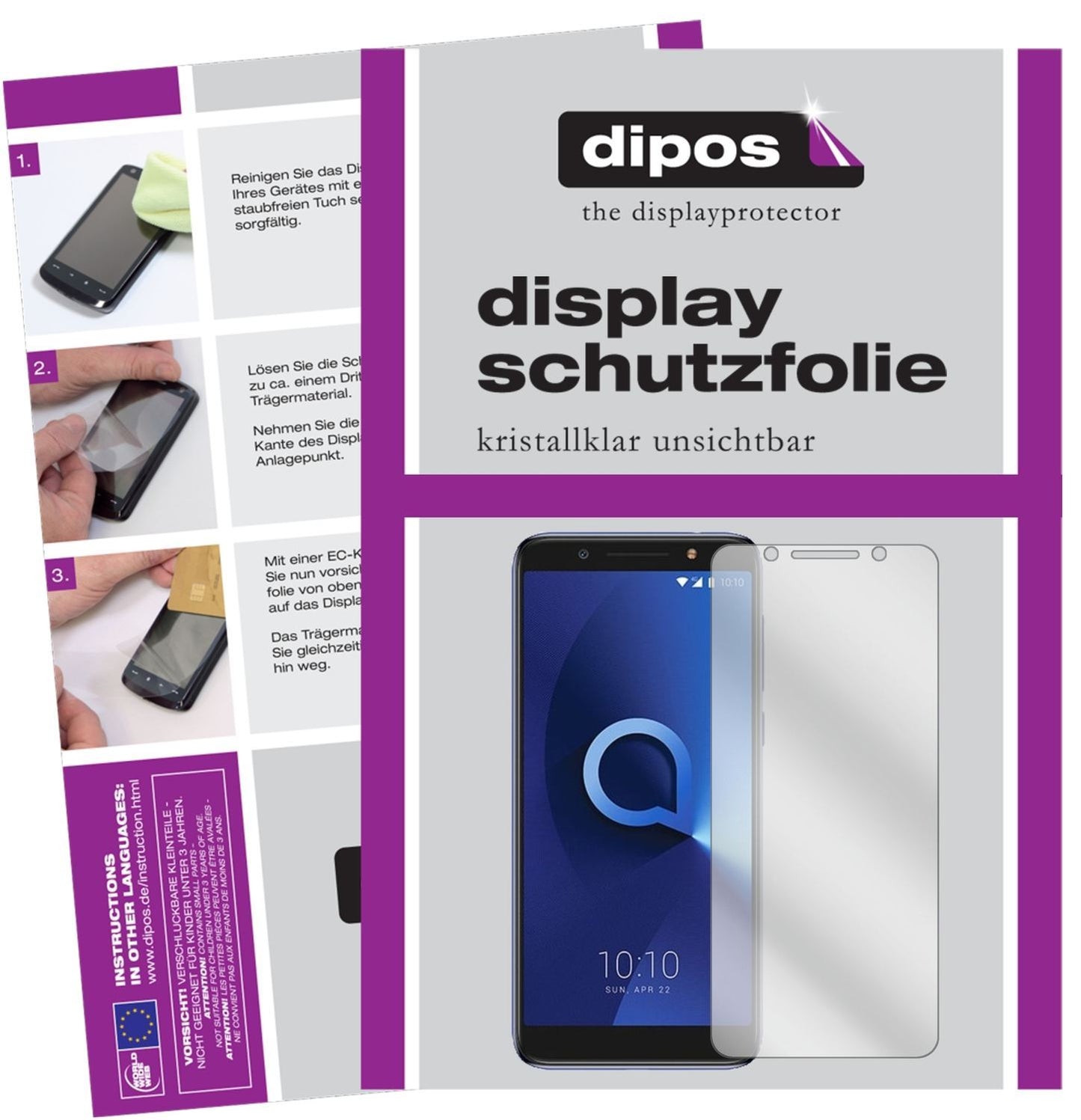 6x Schutzfolie klar für Alcatel 3X Display-Schutzf (1)