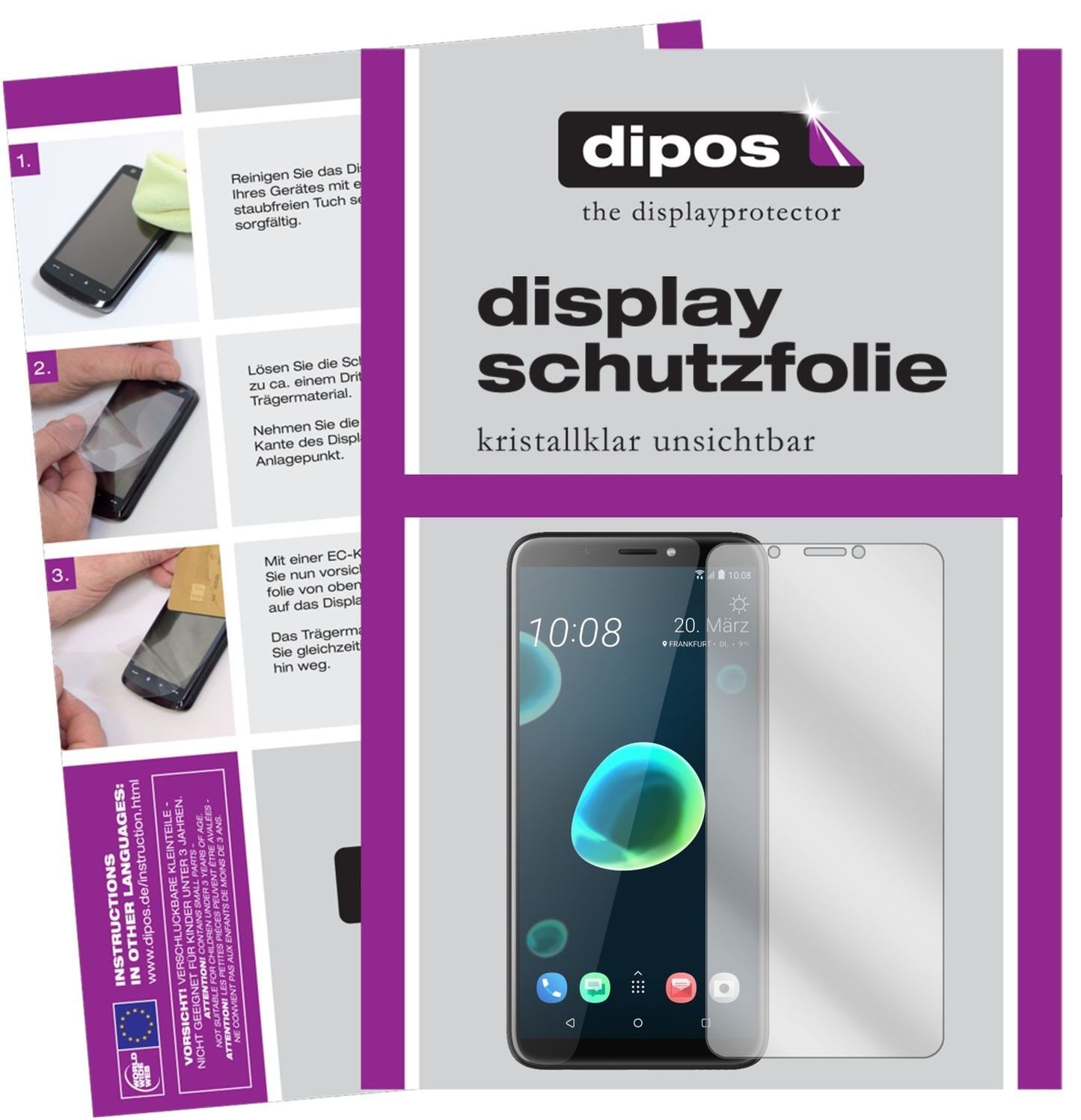 4x Schutzfolie klar für HTC Desire 12 Display-Schu (1)