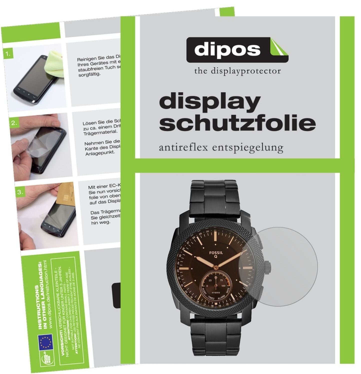 5x Schutzfolie matt für Fossil Q Machine Display-S (2)