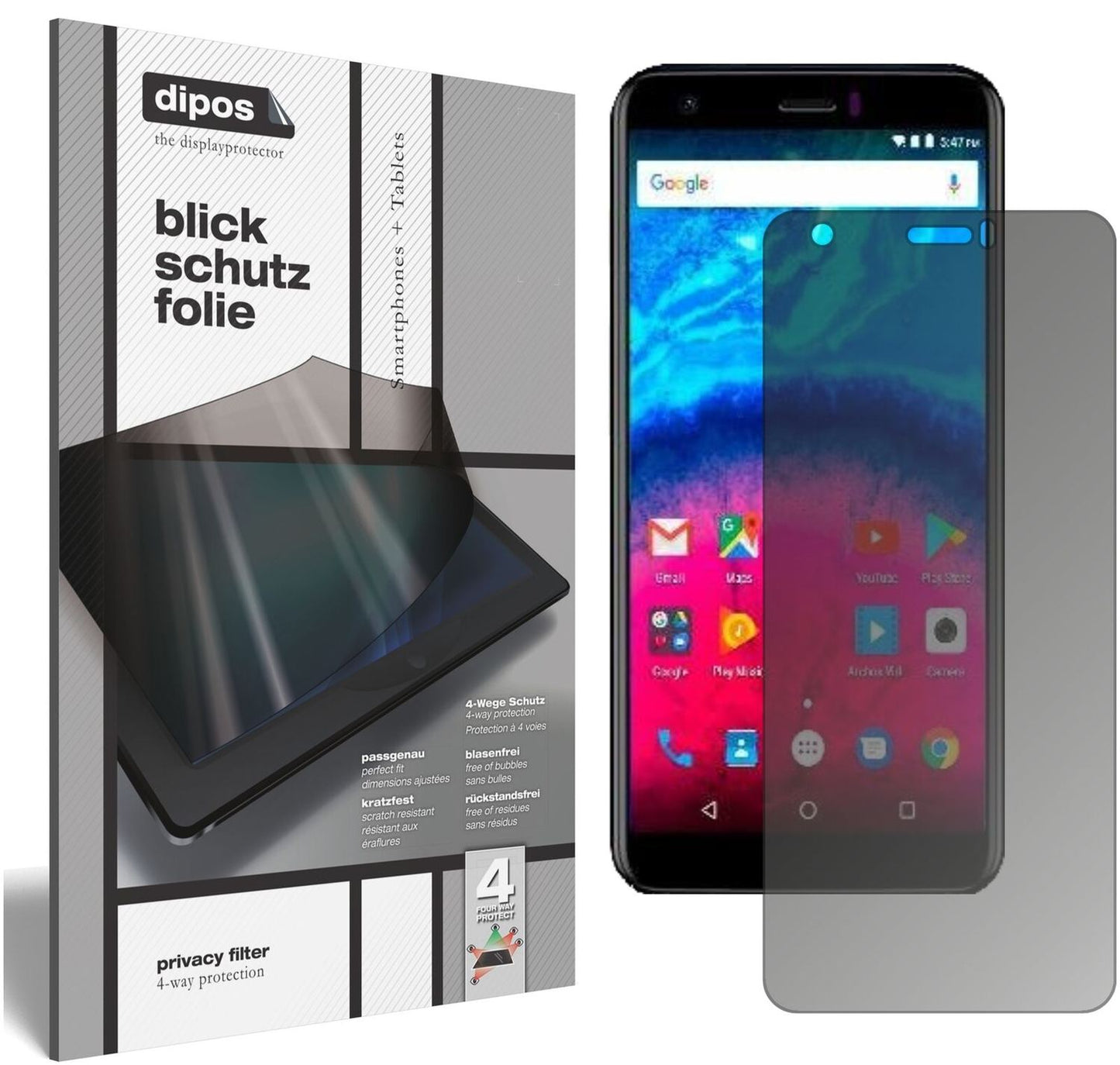 Blickschutzfolie für Archos Core 55S matt Schutzfo (2)