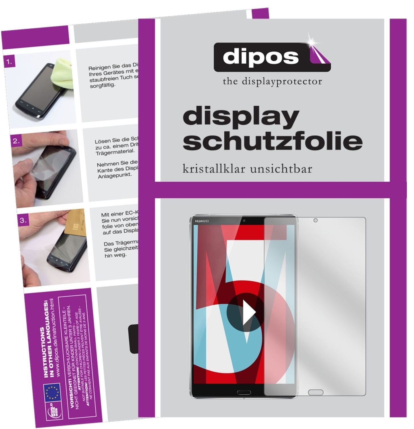 1x Schutzfolie klar für Huawei Mediapad M5 8 Zoll  (2)