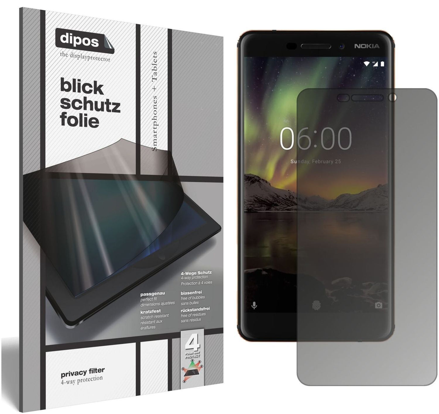 Blickschutzfolie für Nokia 6 (2018) matt Schutzfol (2)