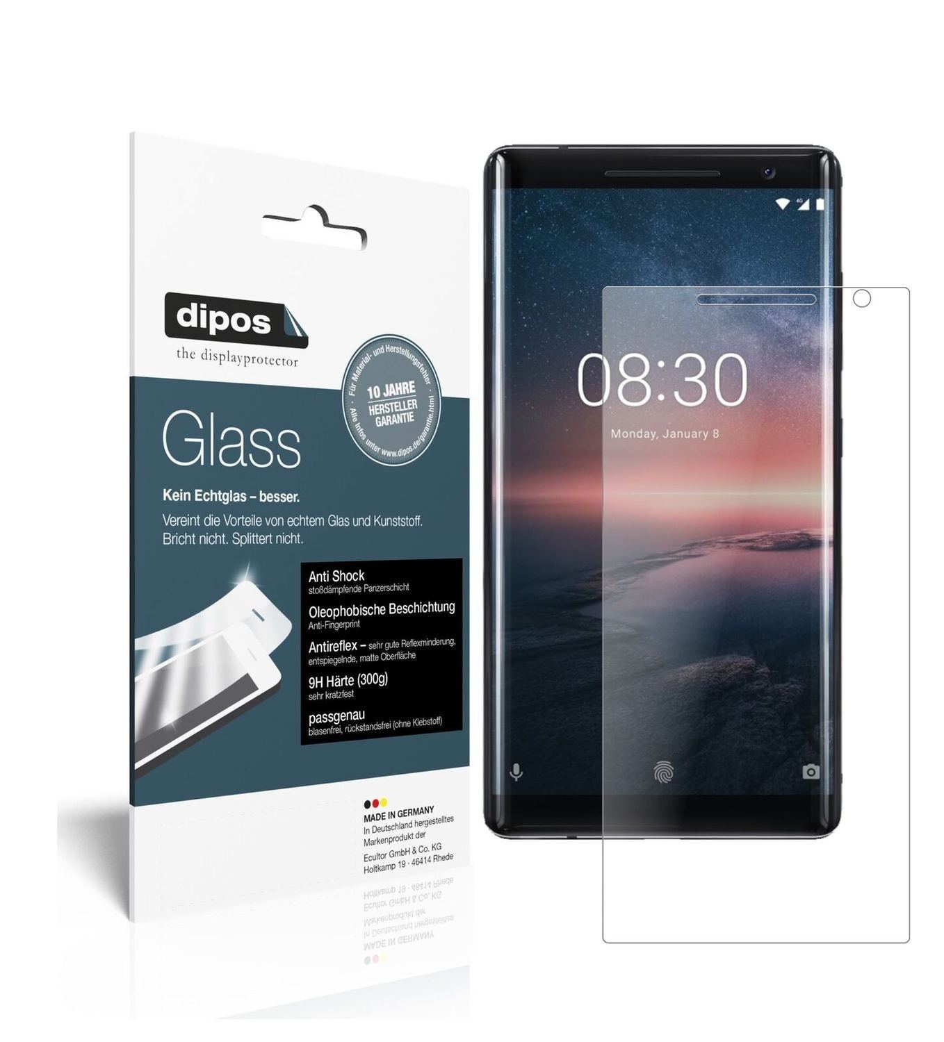 1x 9H Schutzfolie matt für Nokia 8 Sirocco Panzerf (2)