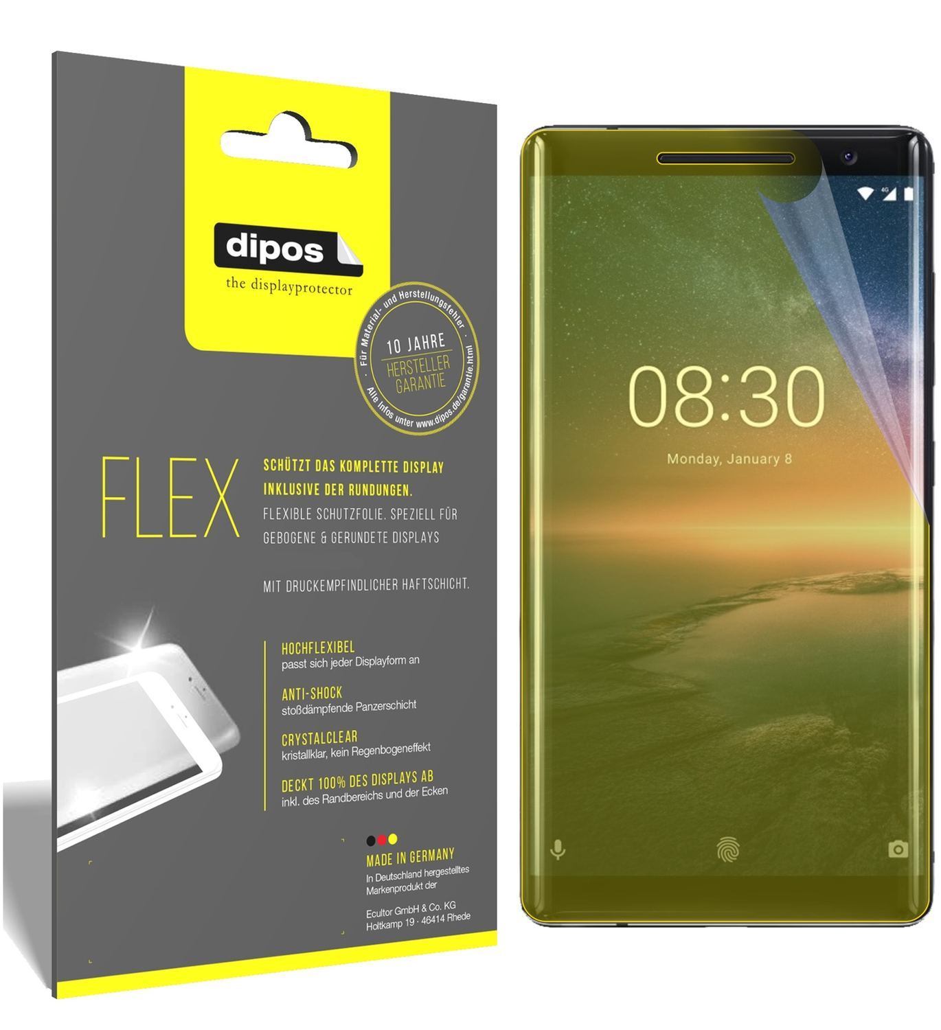 3x 3D Full Cover Schutzfolie für Nokia 8 Sirocco (1)