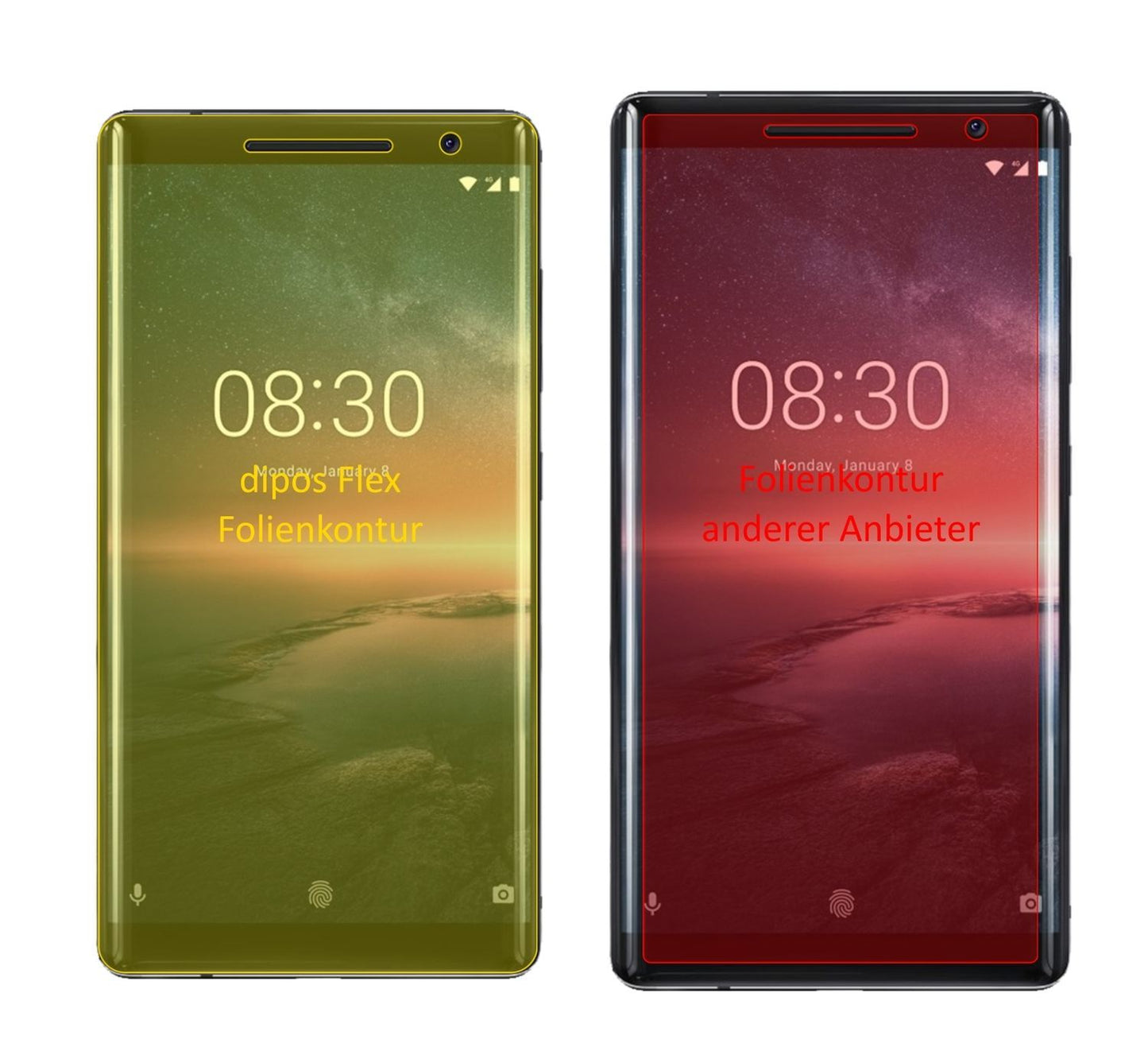 3x 3D Full Cover Schutzfolie für Nokia 8 Sirocco (2)