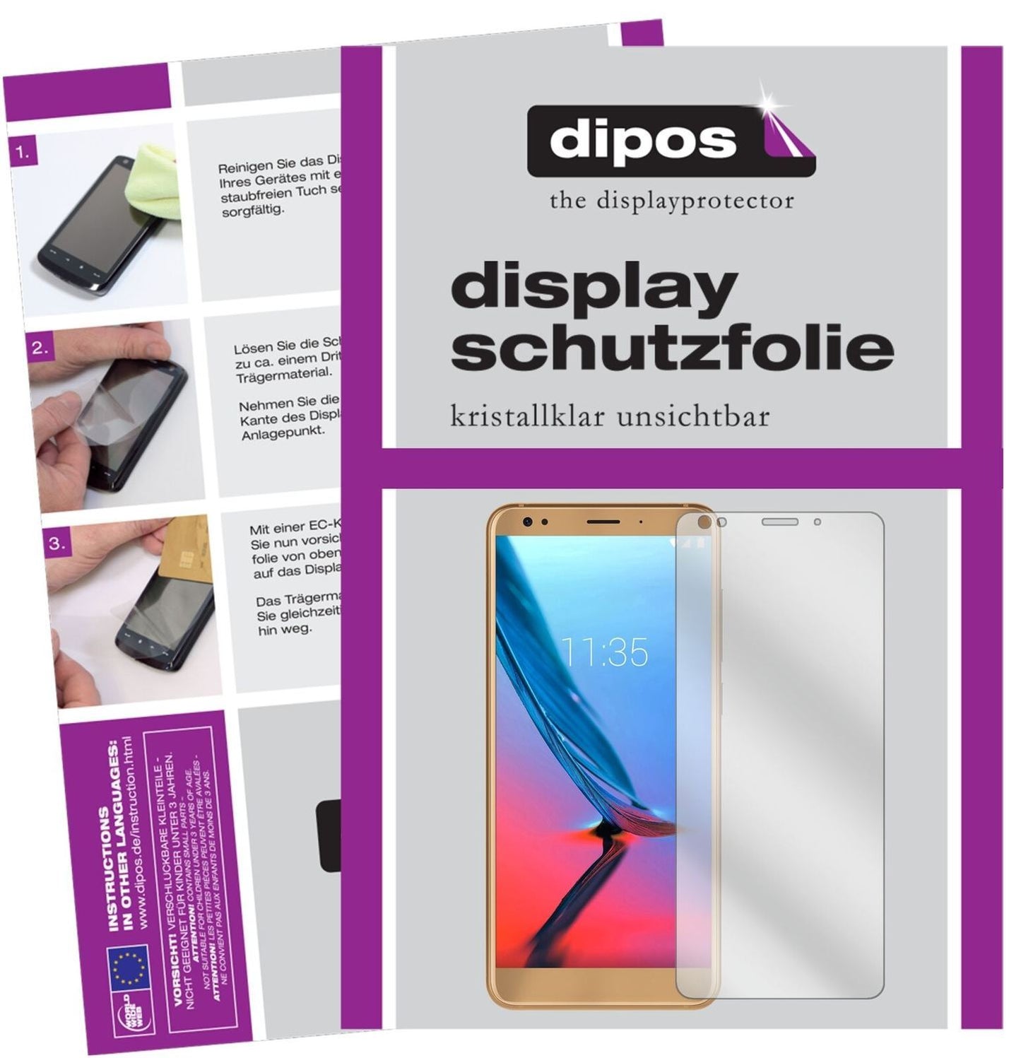 5x Schutzfolie klar für ZTE Blade V9 Vita Display- (2)