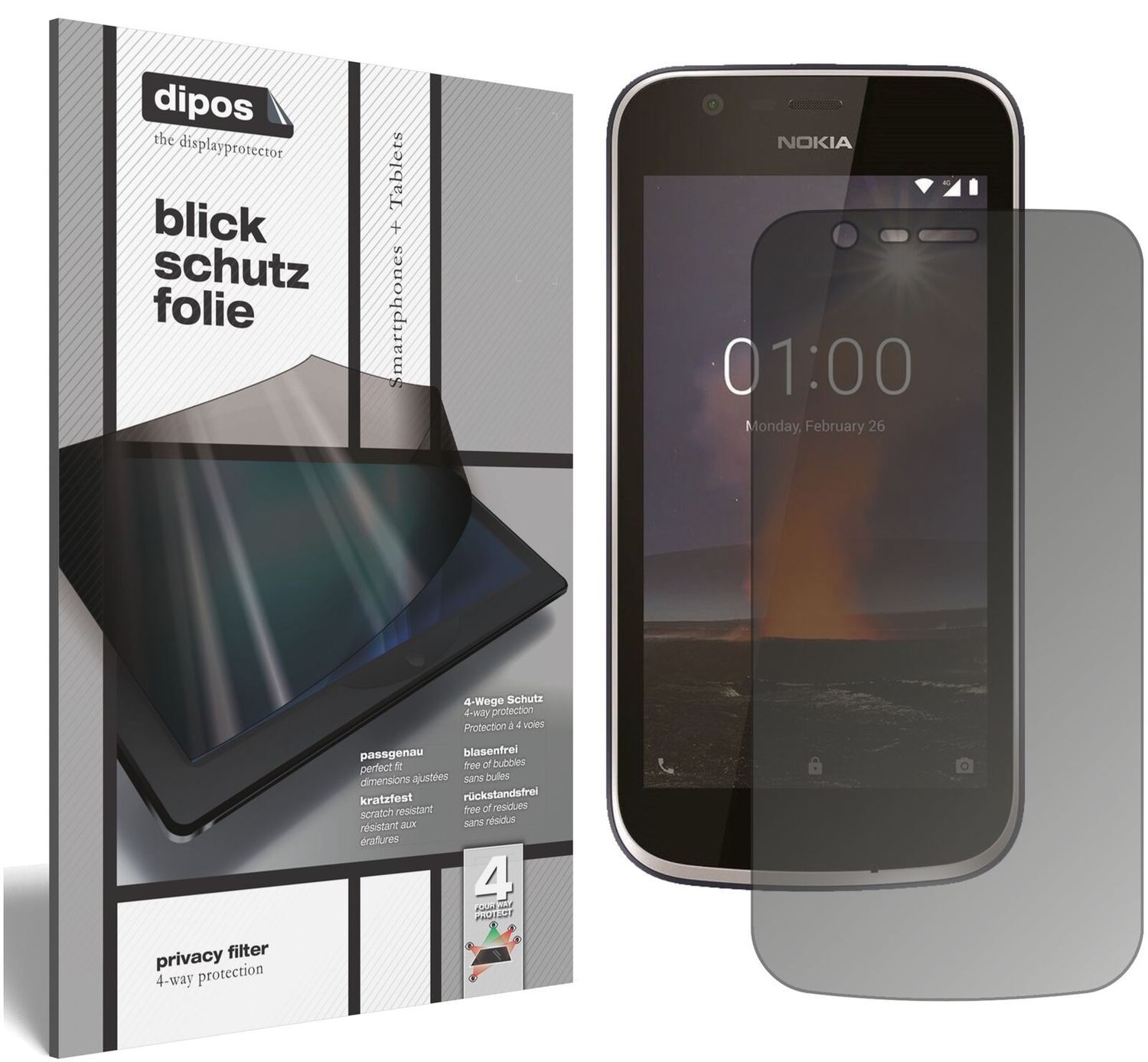 Blickschutzfolie für Nokia 1 matt Schutzfolie Priv (2)