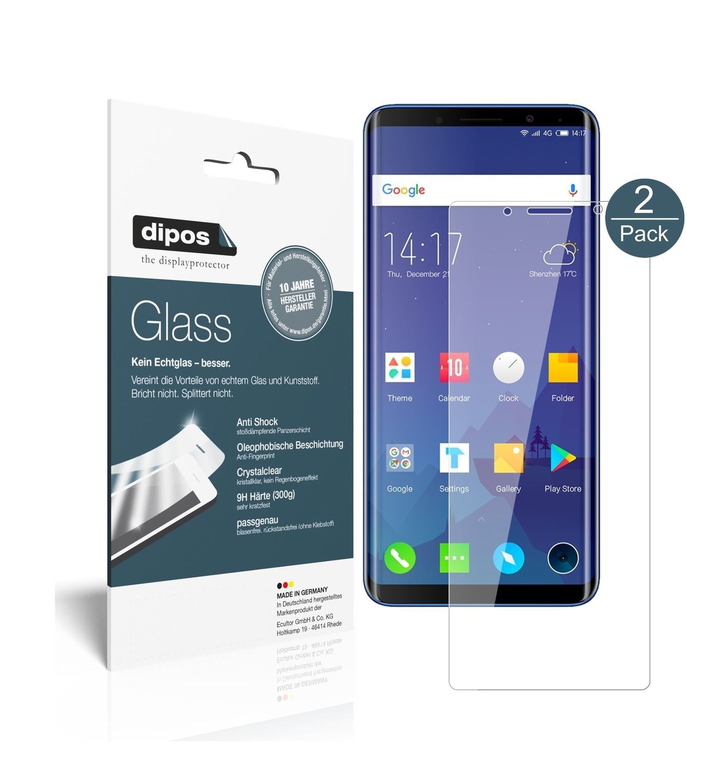 2x 9H Schutzfolie für Elephone U Panzerfolie (1)