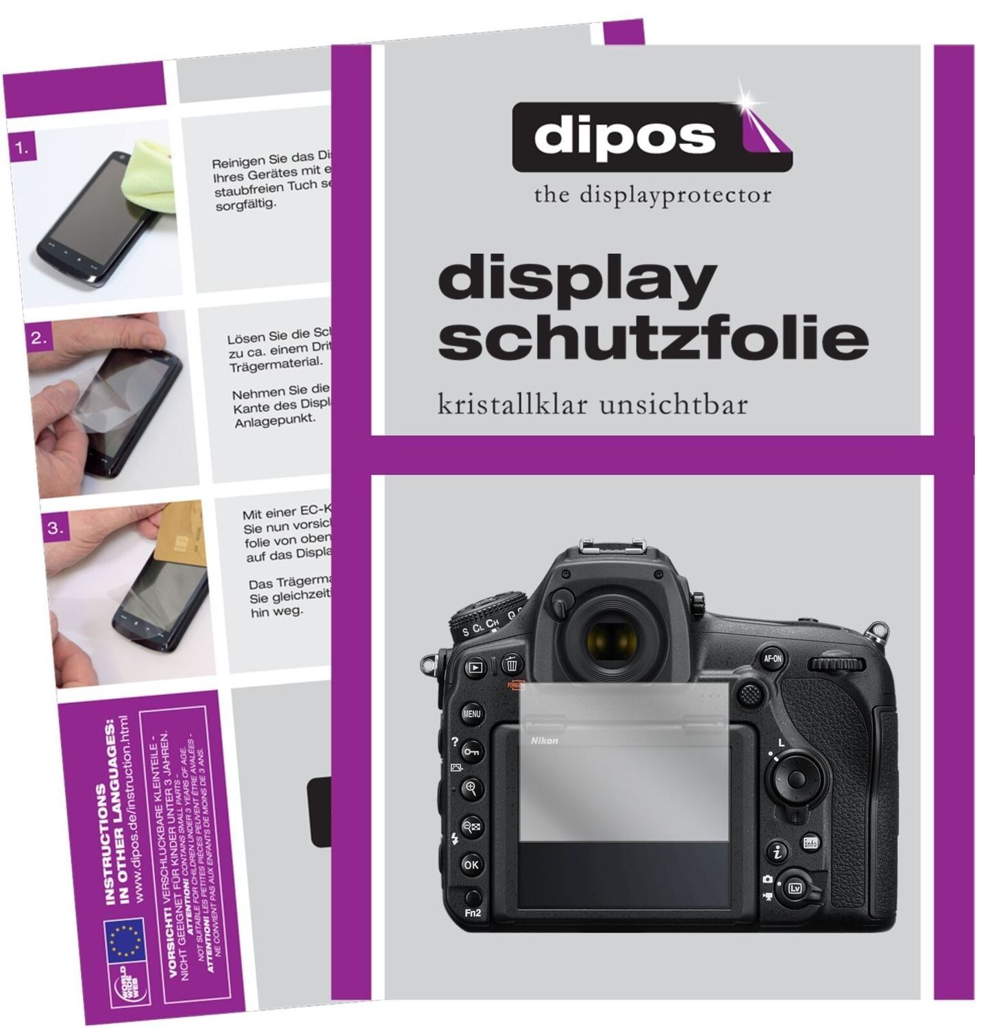 5x Schutzfolie klar für Nikon D850 Display-Schutzf (2)