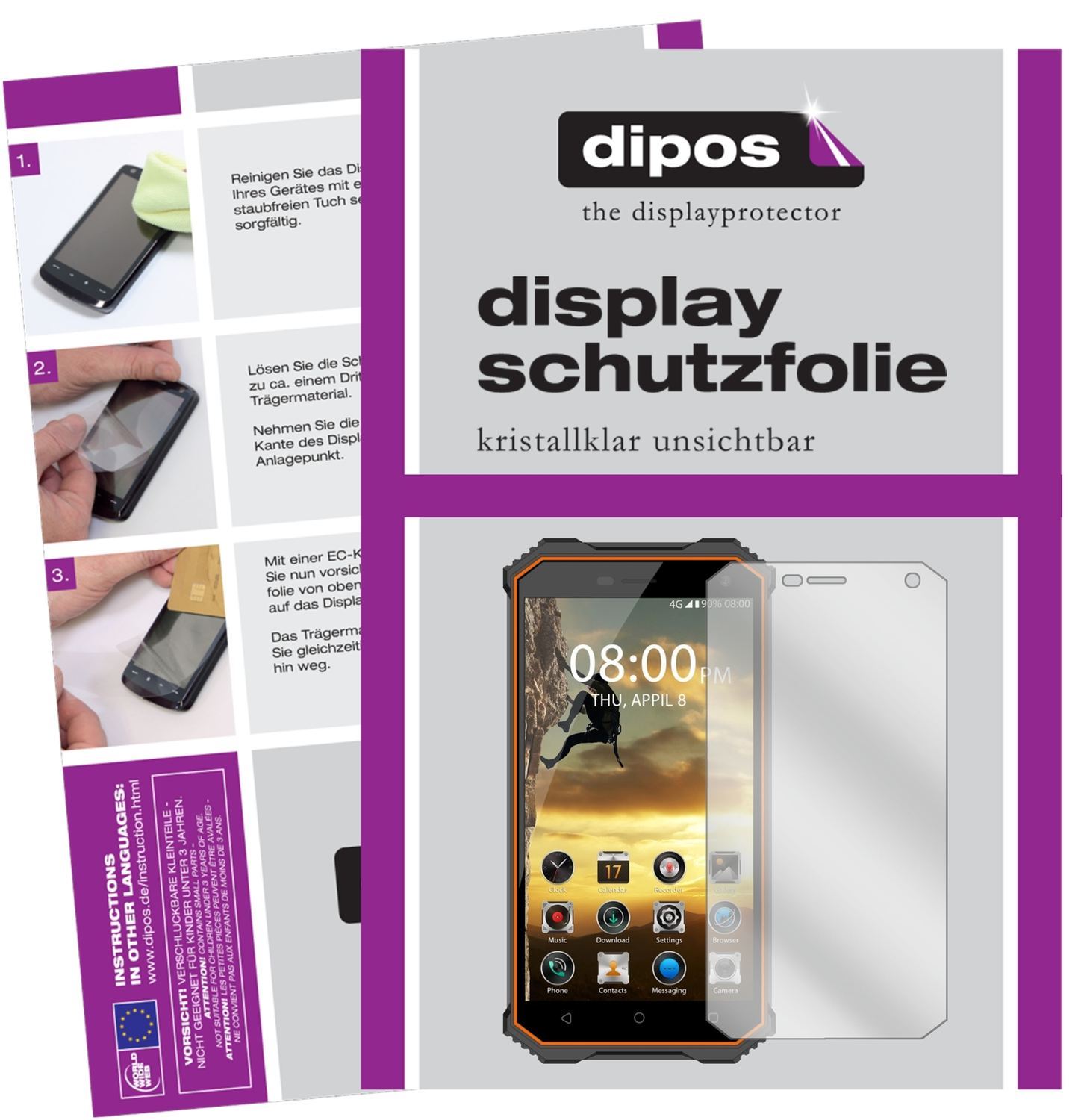 2x Schutzfolie klar für Phonemax Rockey 2 Display- (1)