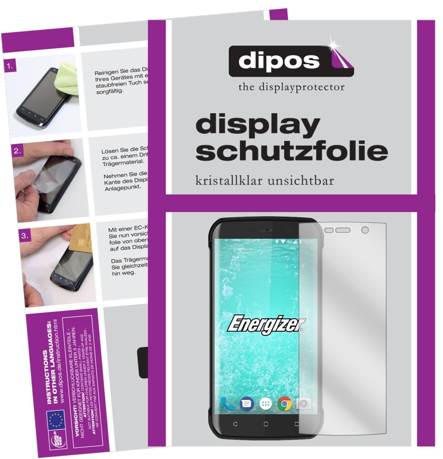 2x Schutzfolie klar für Energizer Hard Case H550S  (1)