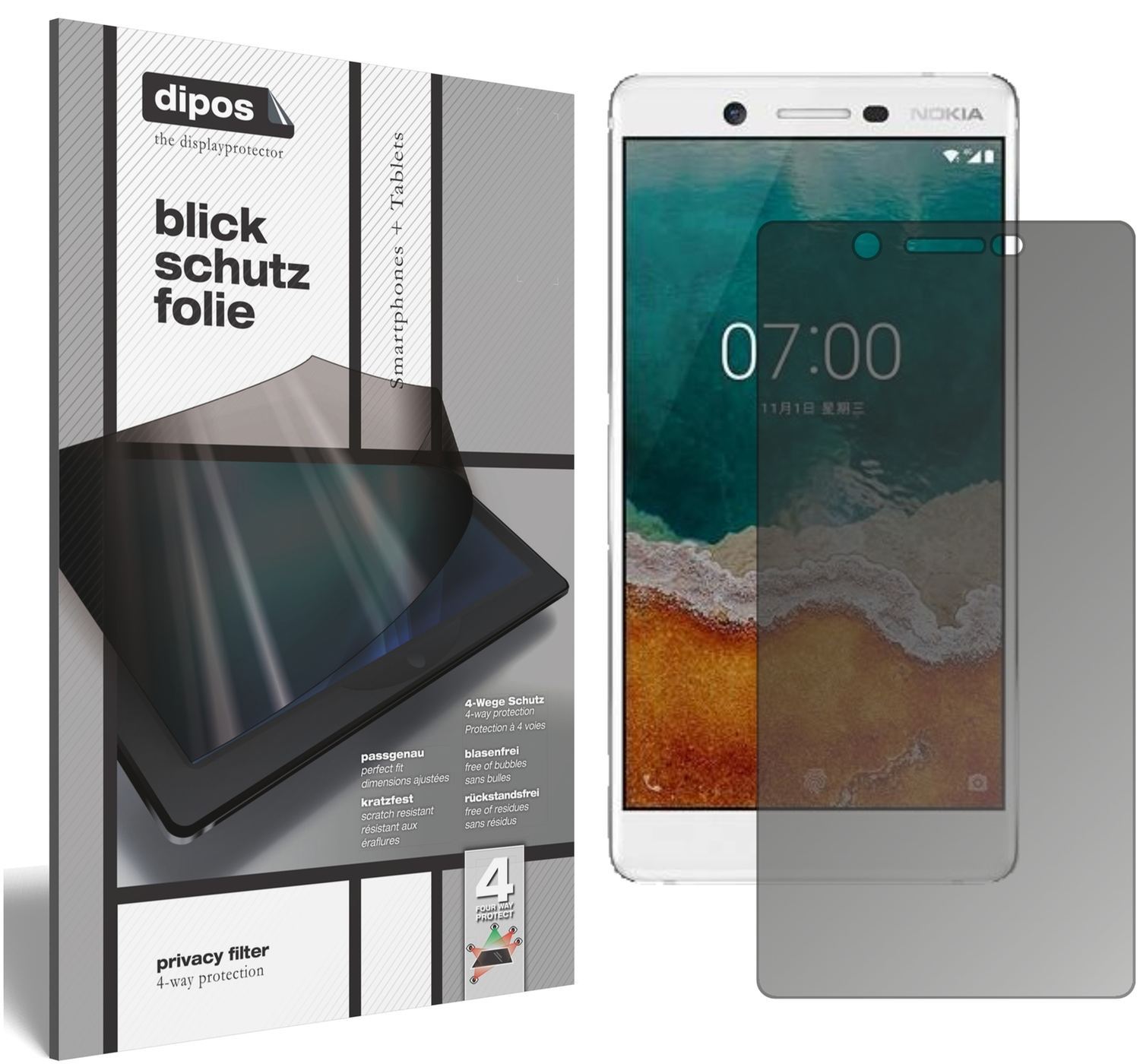 Blickschutzfolie für Nokia 7 matt Schutzfolie Priv (1)