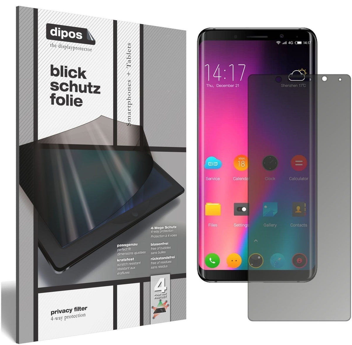 Blickschutzfolie für Elephone U Pro matt Schutzfol (1)