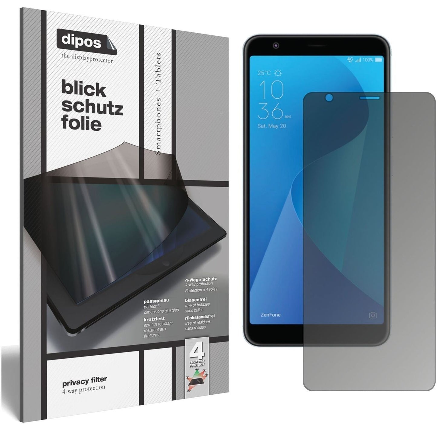 Blickschutzfolie für Asus ZenFone Max Plus M1 (ZB5 (2)
