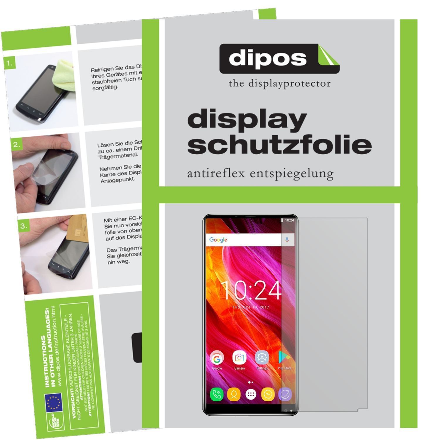 2x Schutzfolie matt für Oukitel Mix 2 Display-Schu (1)