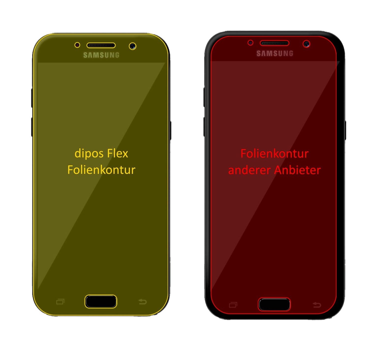 3x 3D Full Cover Schutzfolie für Samsung Galaxy A3 (2)