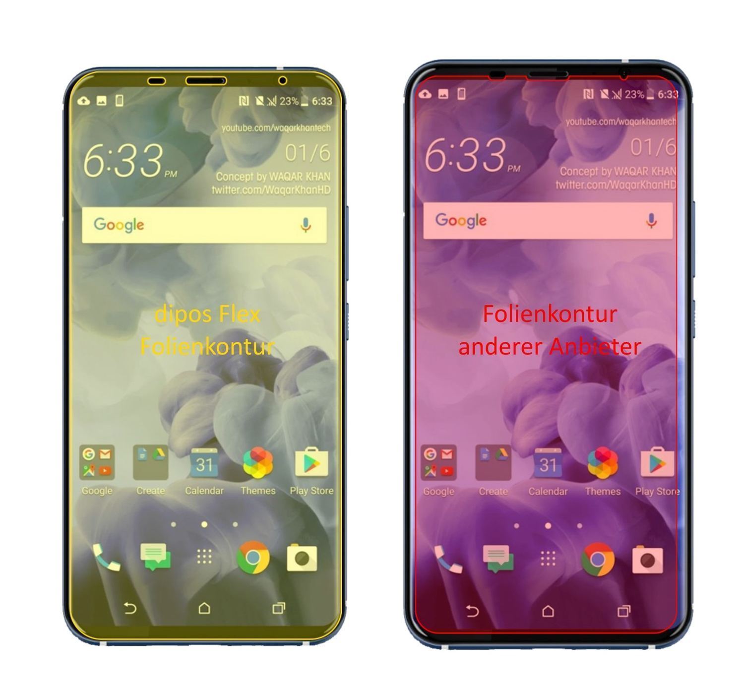 3x 3D Full Cover Schutzfolie für HTC U11 Plus (2)