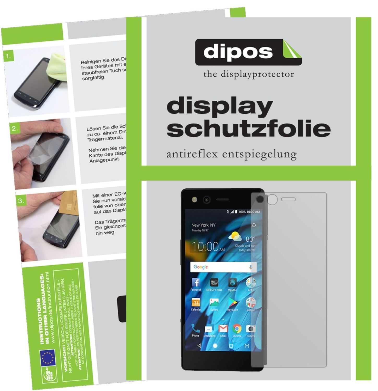 5x Schutzfolie matt für ZTE Axon M Display-Schutzf (2)