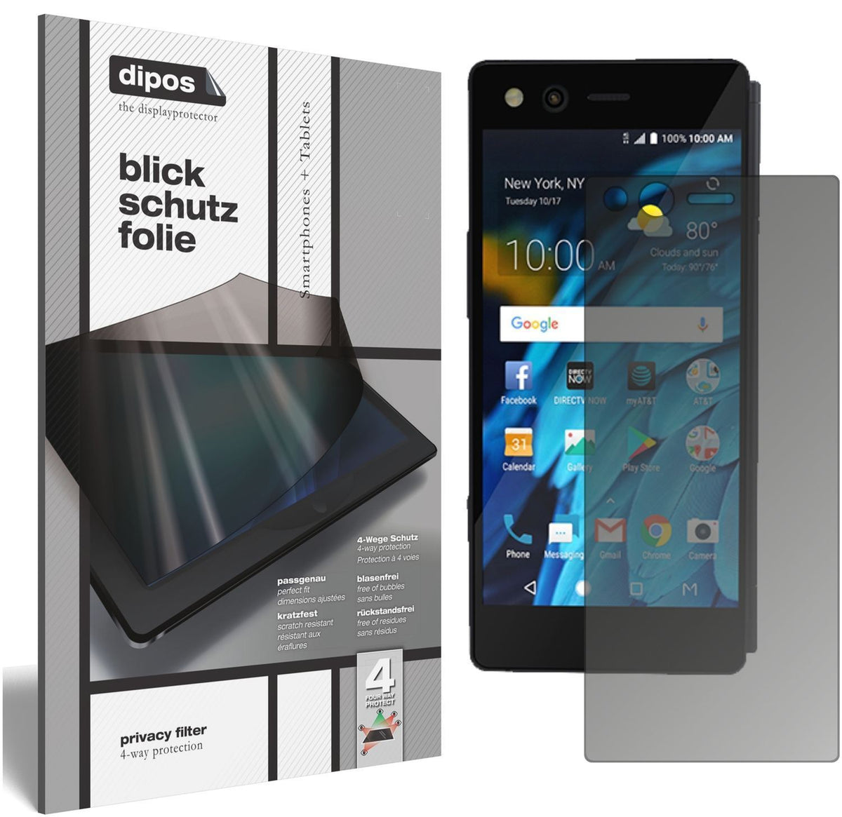 Blickschutzfolie für ZTE Axon M matt Schutzfolie P (1)