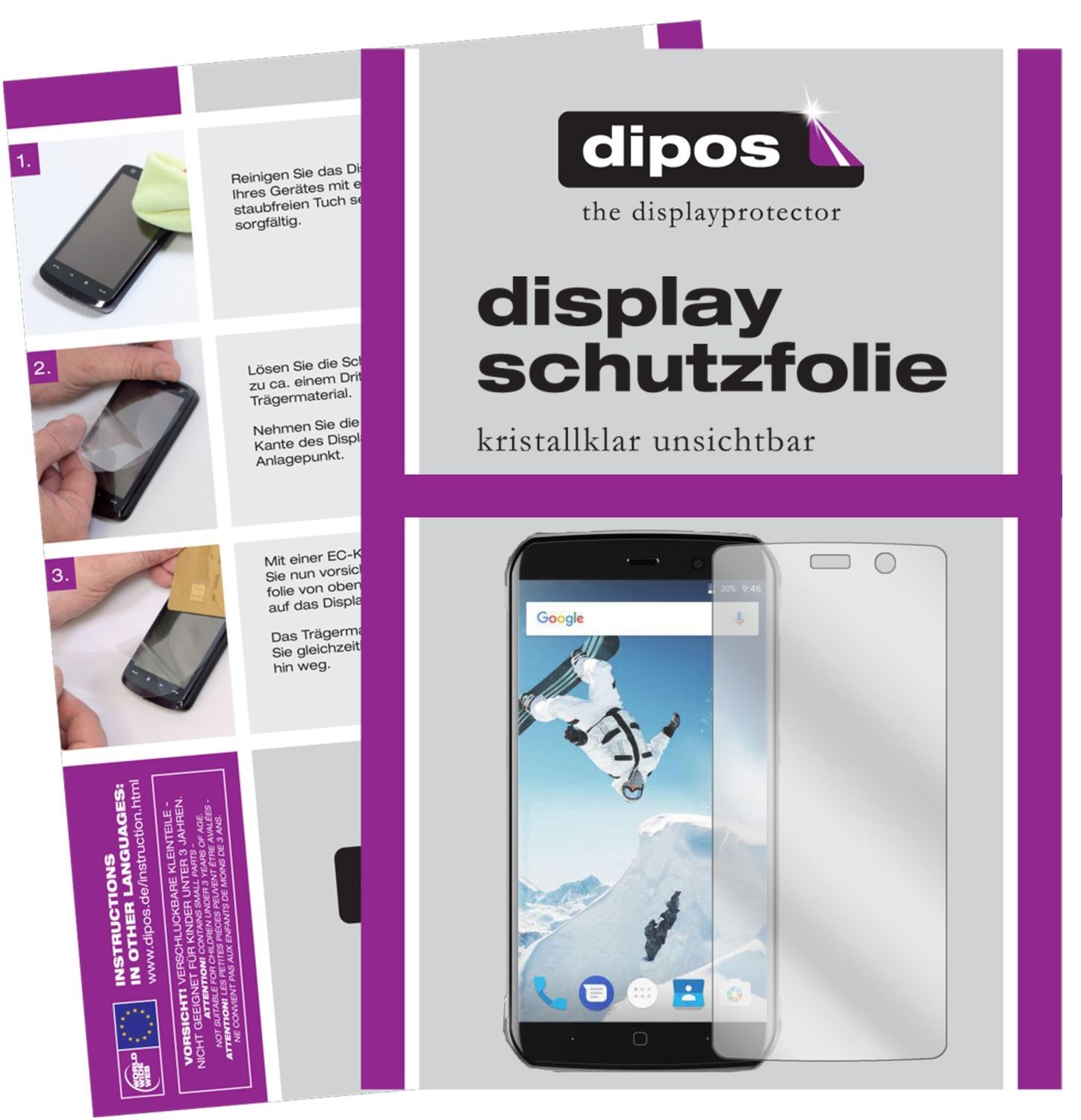 2x Schutzfolie klar für Vernee Active Display-Schu (1)