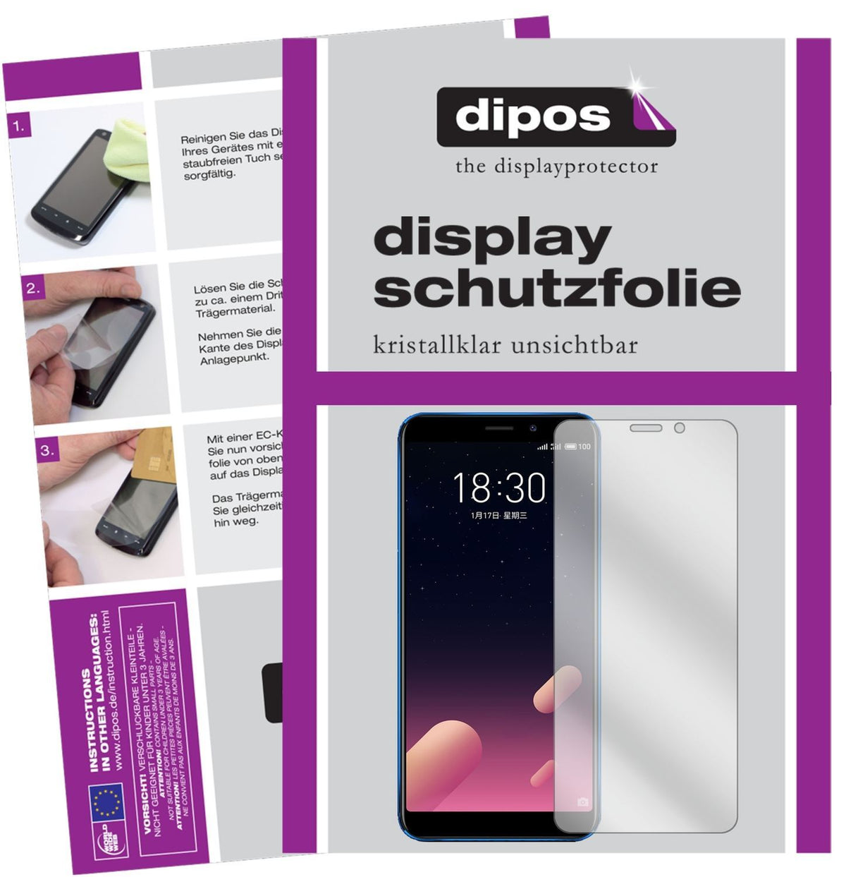 2x Schutzfolie klar für Meizu M6S Display-Schutzfo (1)