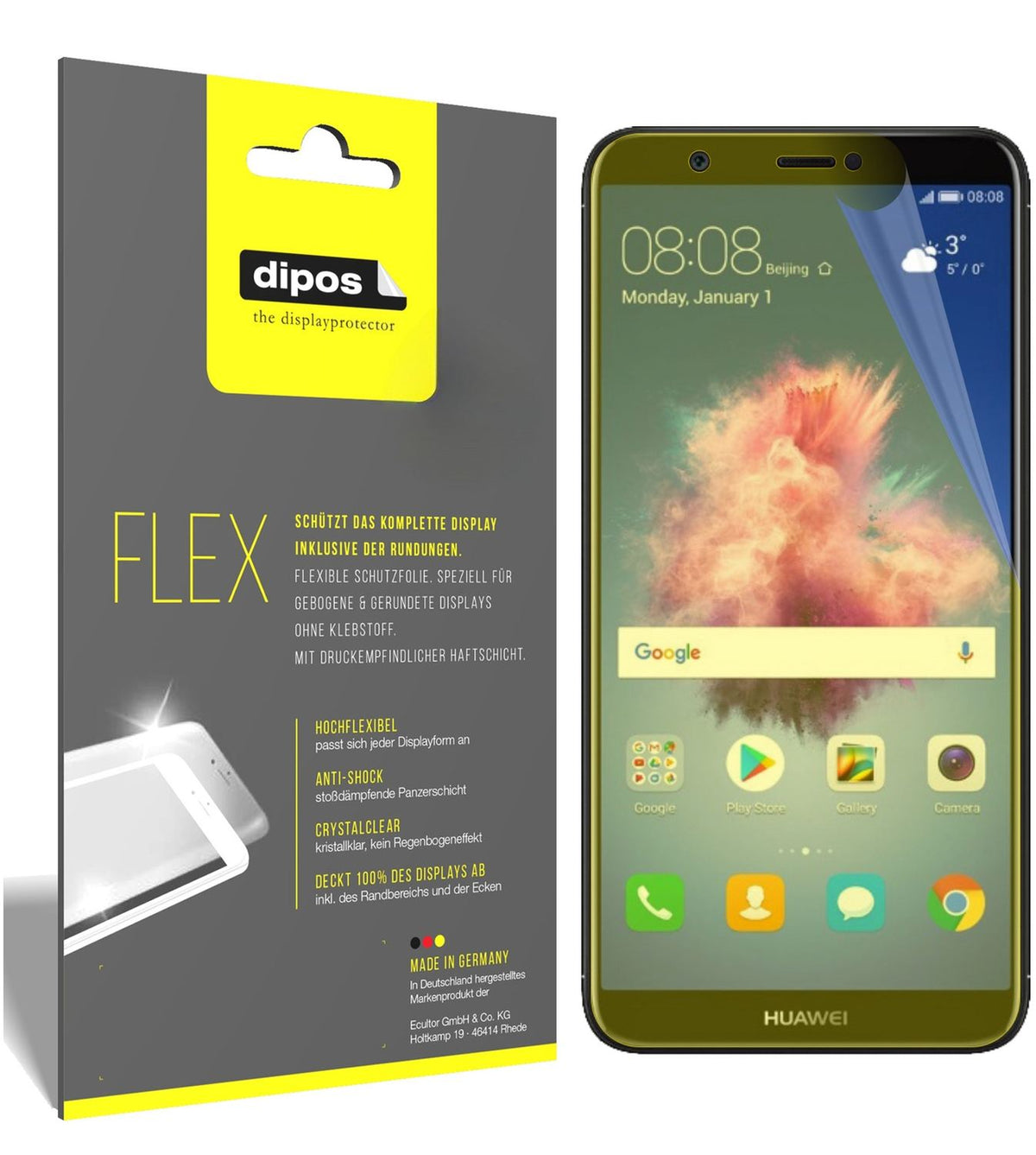 3x 3D Full Cover Schutzfolie für Huawei P smart (1)
