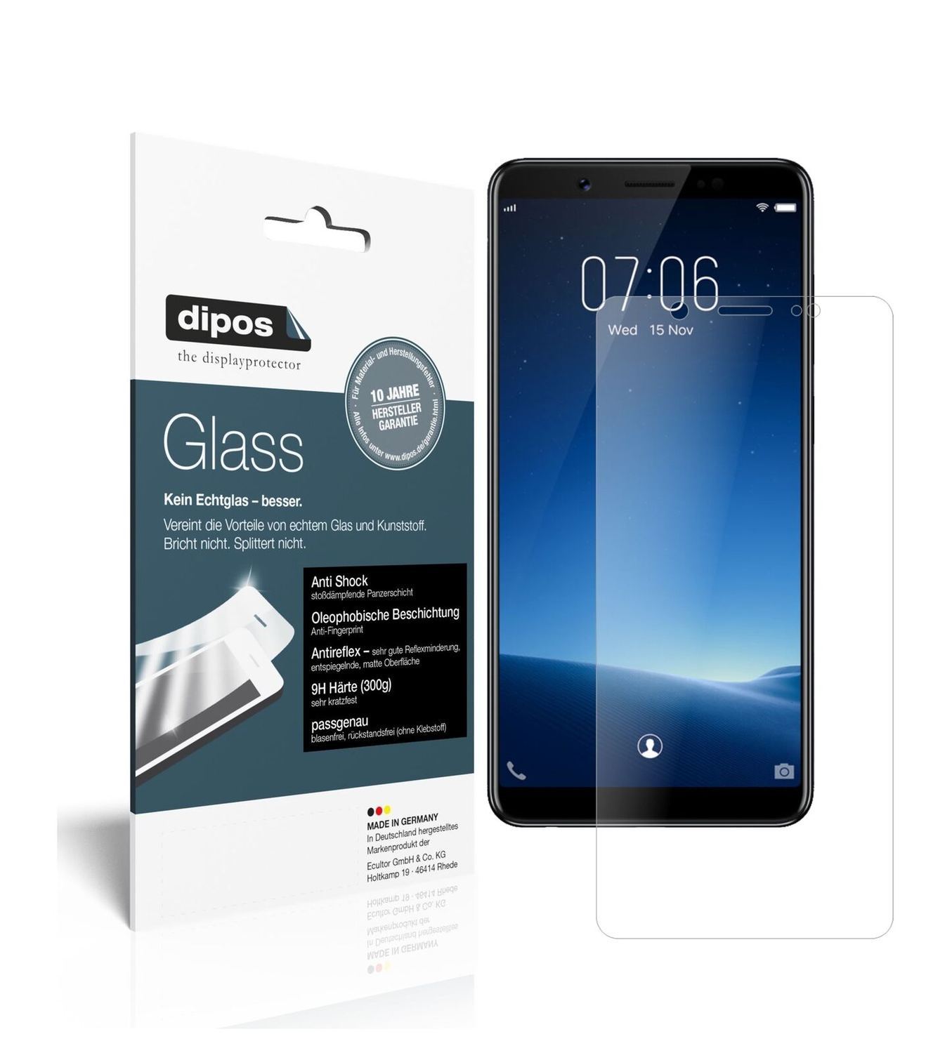 1x 9H Schutzfolie matt für Vivo V7 Panzerfolie (2)