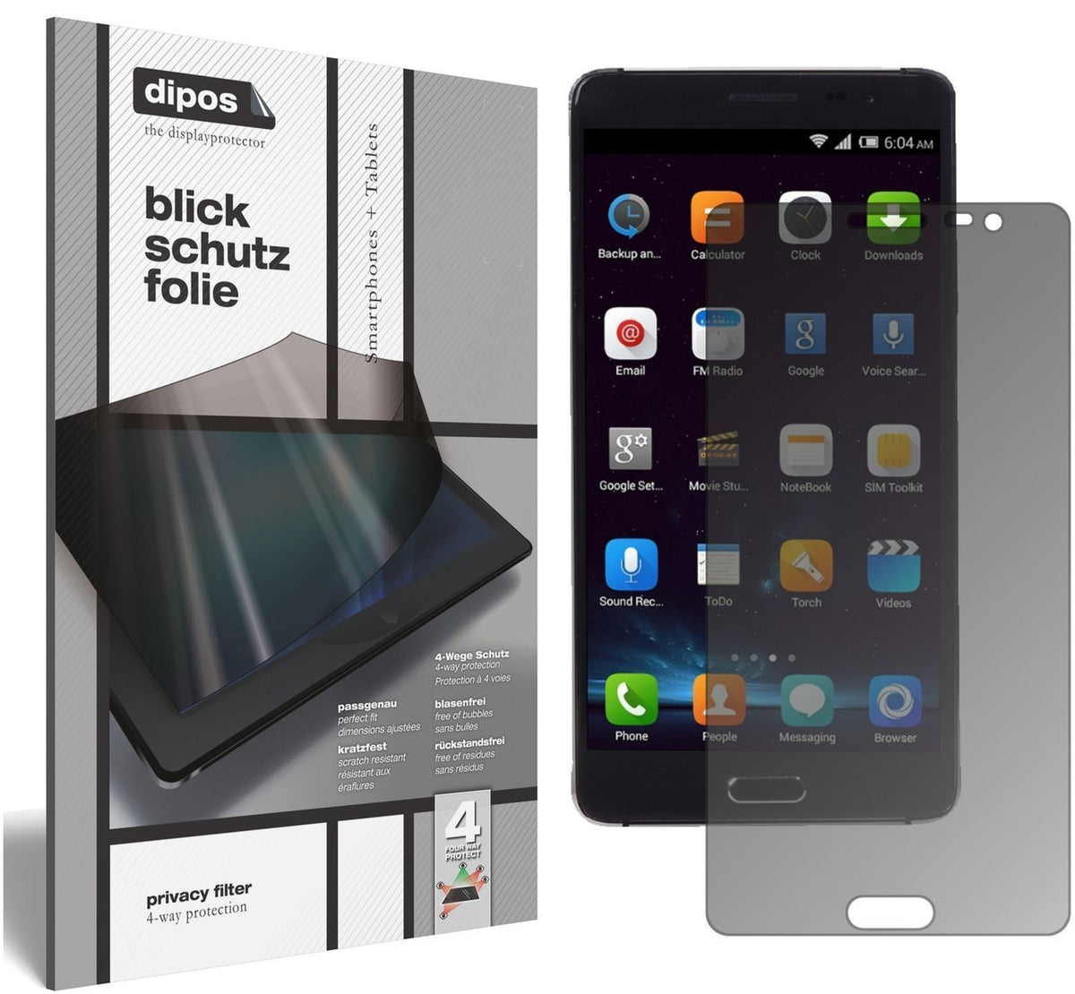 Blickschutzfolie für Elephone P8 Pro matt Schutzfo (1)