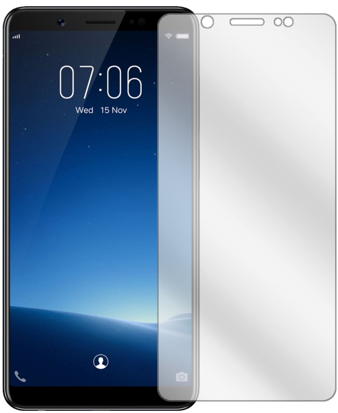 2x Schutzfolie klar für Vivo V7 Display-Schutzfoli (2)