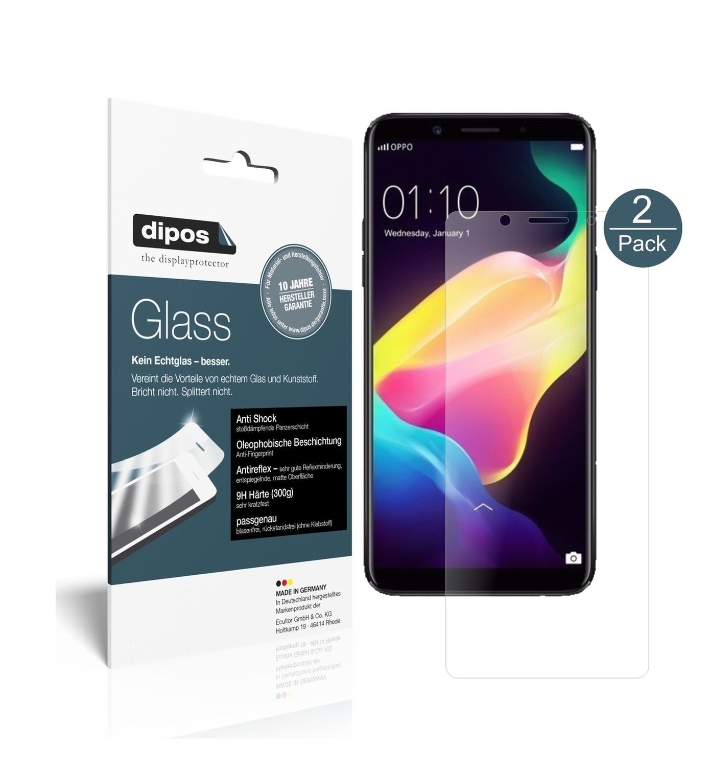 2x 9H Schutzfolie matt für Oppo F5 Youth Panzerfol (1)