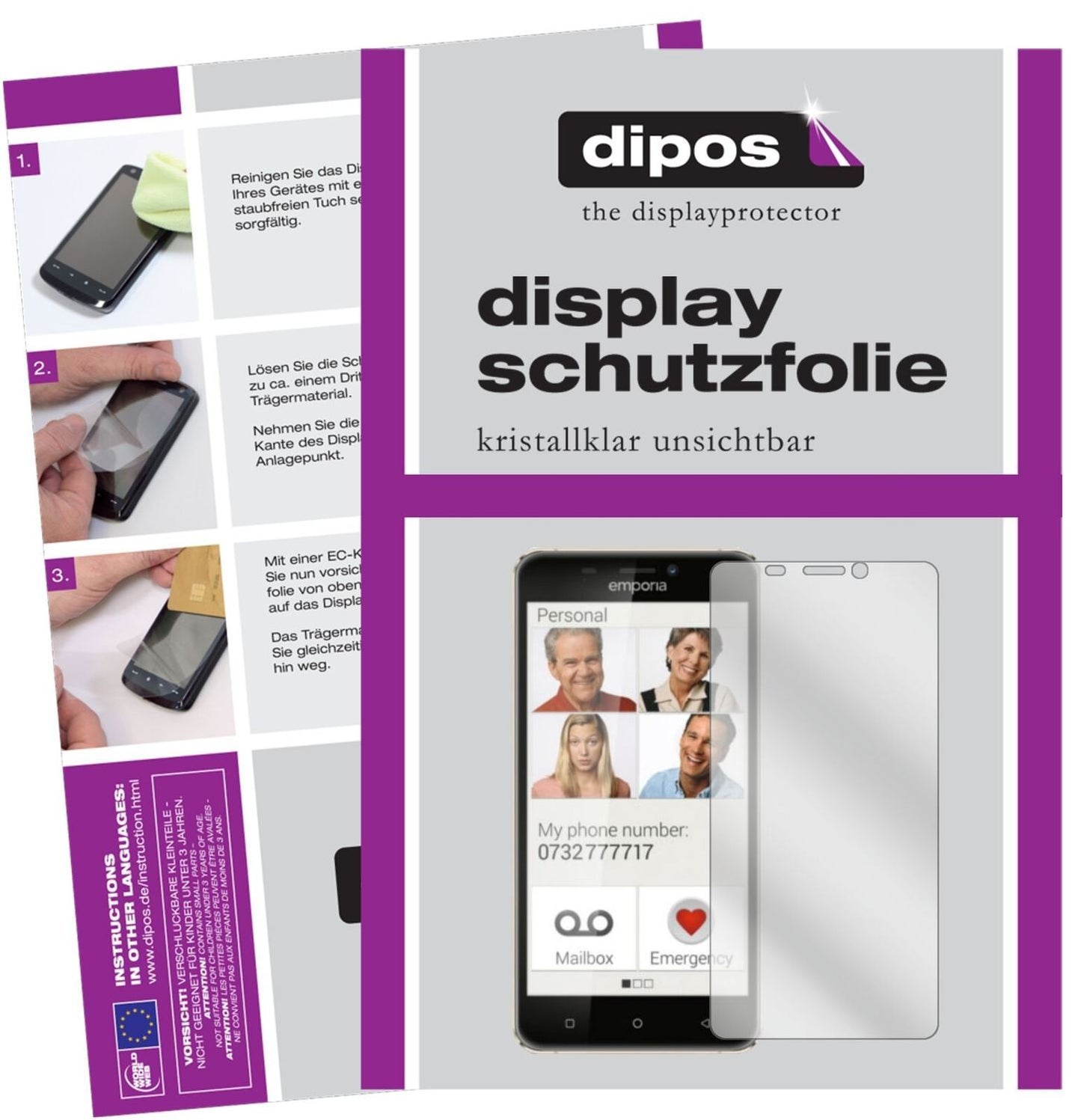 5x Schutzfolie klar für Emporia SMART.2 Display-Sc (2)
