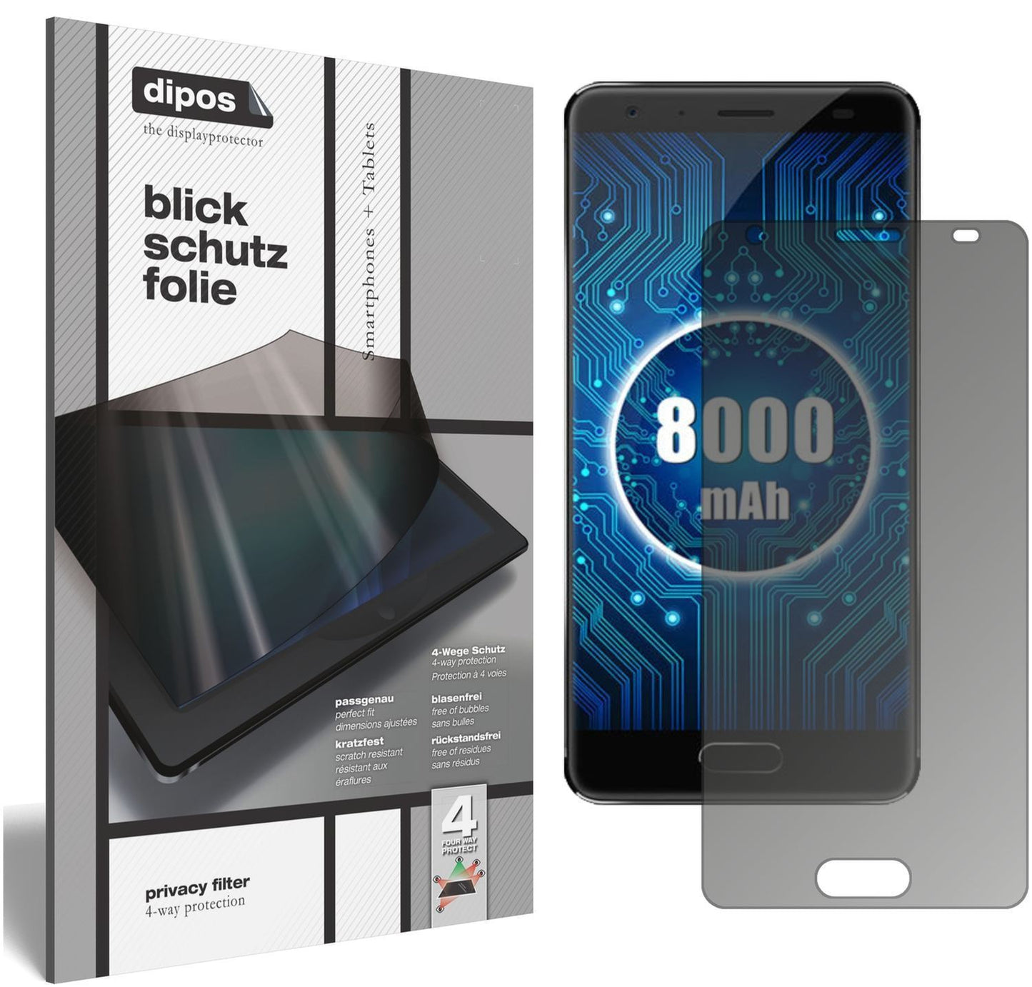 Blickschutzfolie für Oukitel K8000 matt Schutzfoli (1)