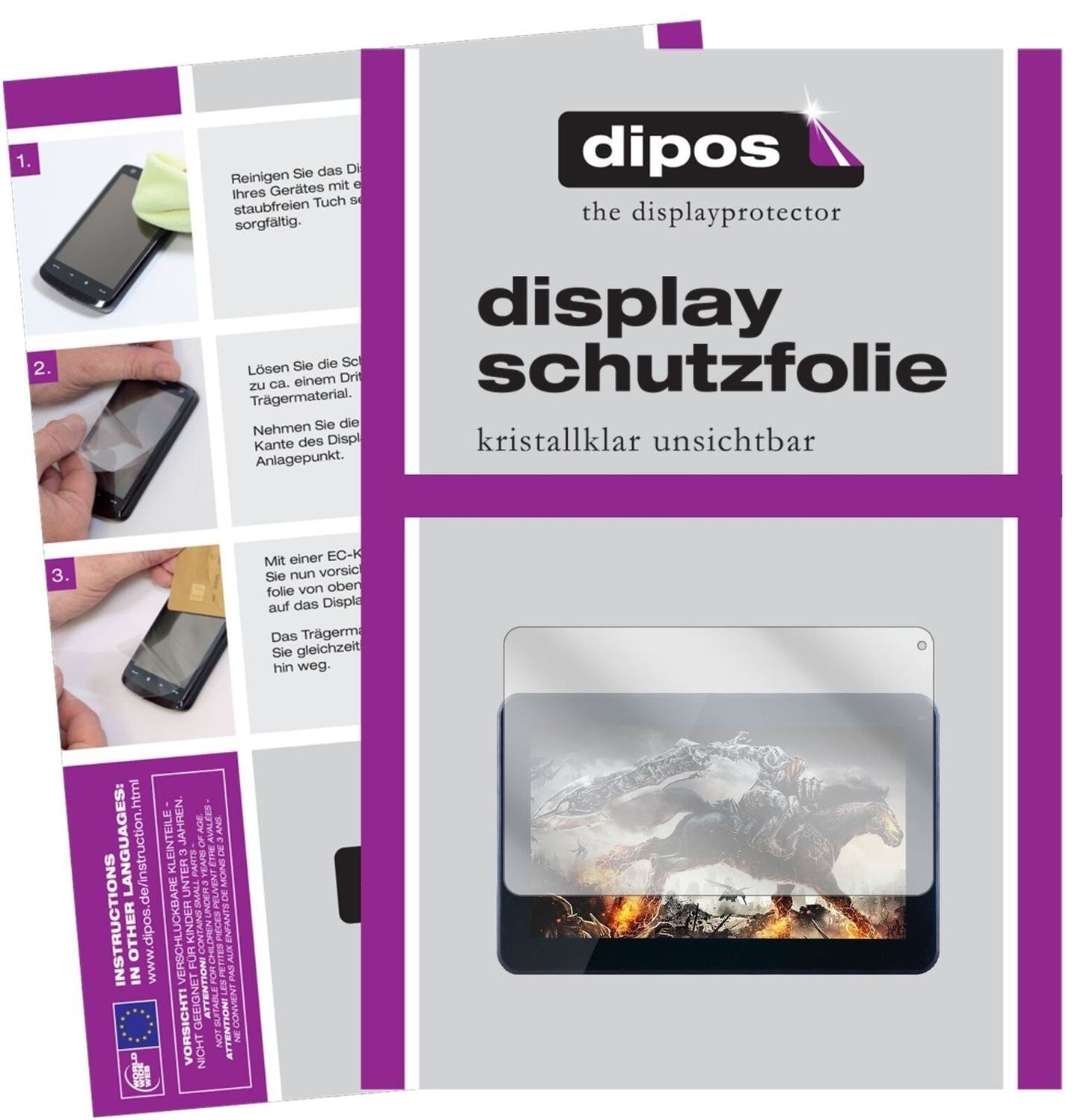 1x Schutzfolie klar für Hipo 10,1 Zoll Tablet Disp (2)
