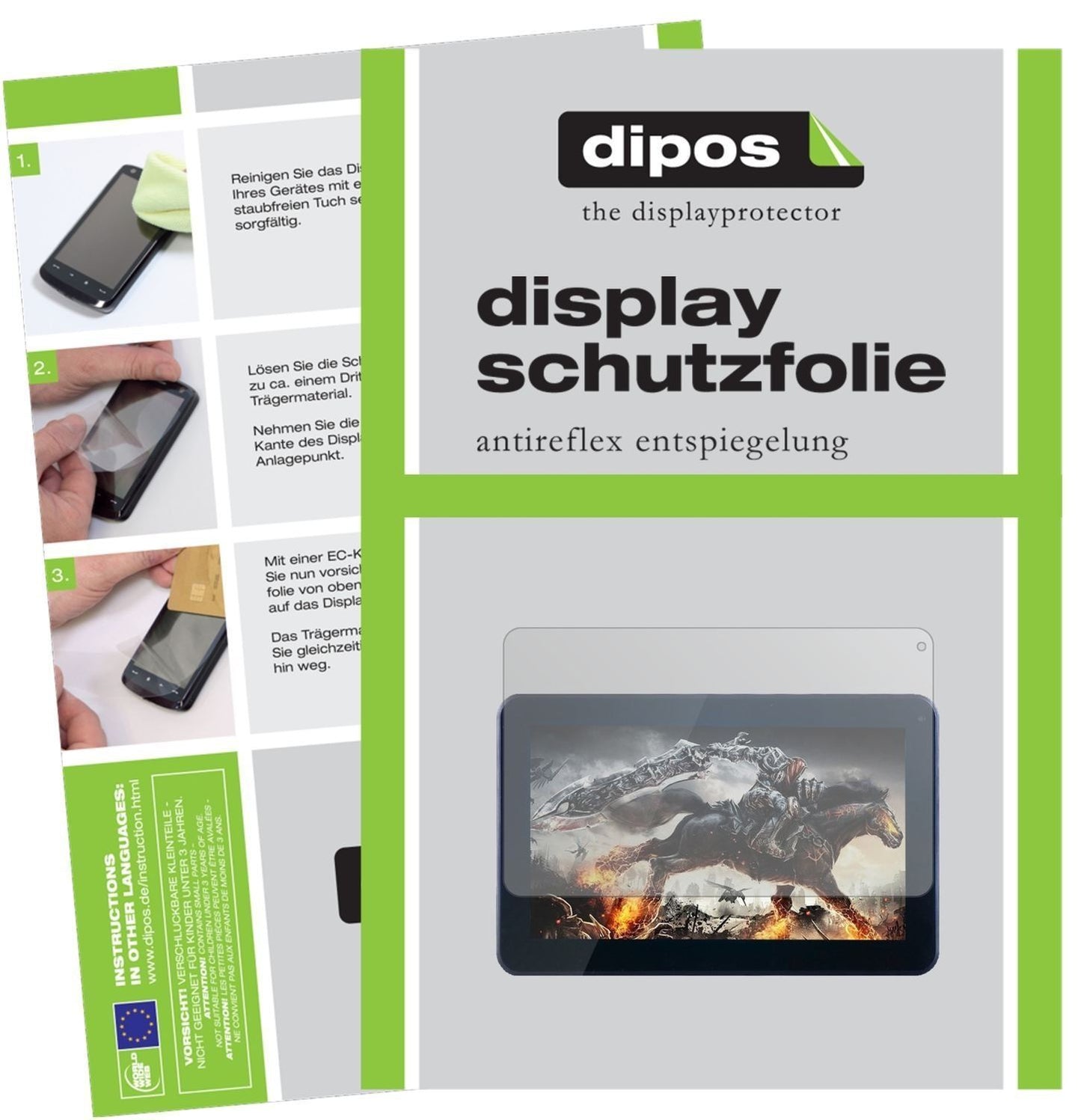 2x Schutzfolie matt für Hipo 10,1 Zoll Tablet Disp (1)