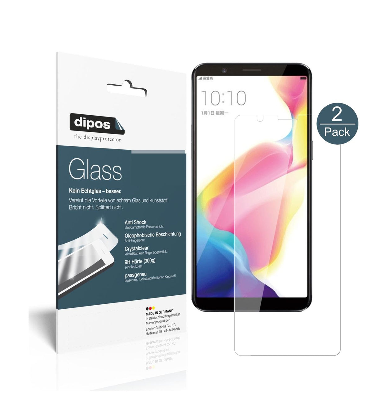 2x 9H Schutzfolie für Oppo R11s Panzerfolie (1)