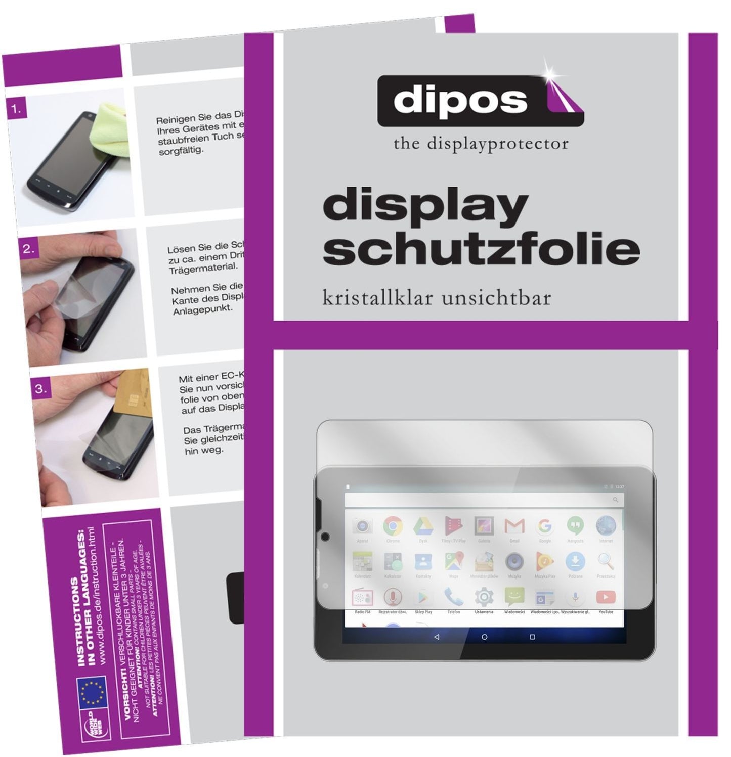 2x Schutzfolie klar für Krüger&Matz KM0701.1 Displ (1)