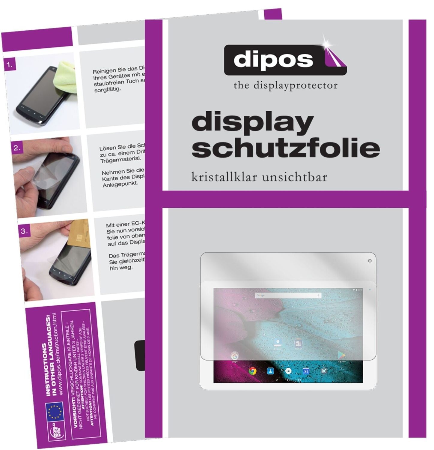 1x Schutzfolie klar für Odys PACE 10 Display-Schut (2)