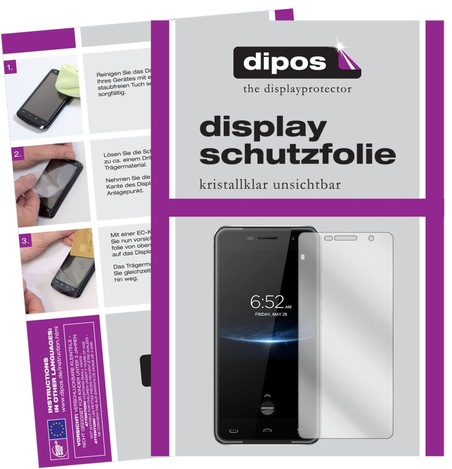 6x Schutzfolie klar für HOMTOM HT37 Pro Display-Sc (1)