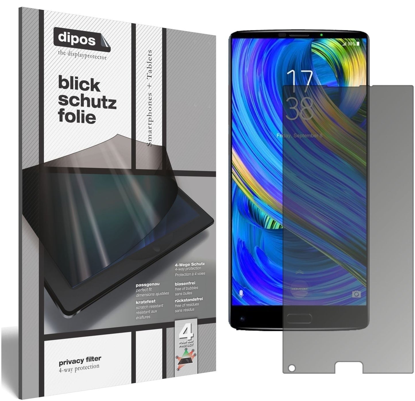 Blickschutzfolie für HOMTOM S9 Plus matt Schutzfol (1)