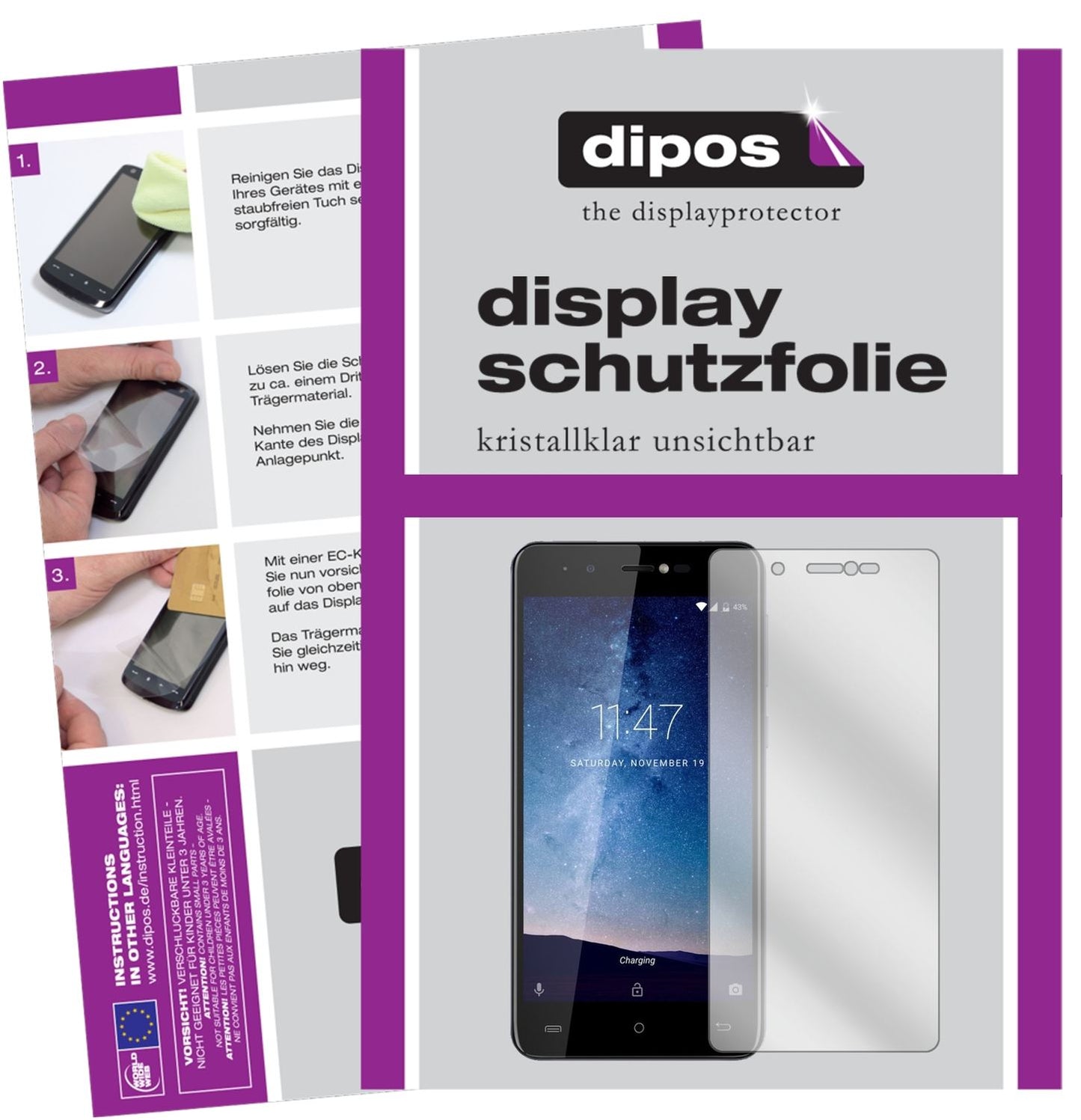 2x Schutzfolie klar für Cubot R9 Display-Schutzfol (1)